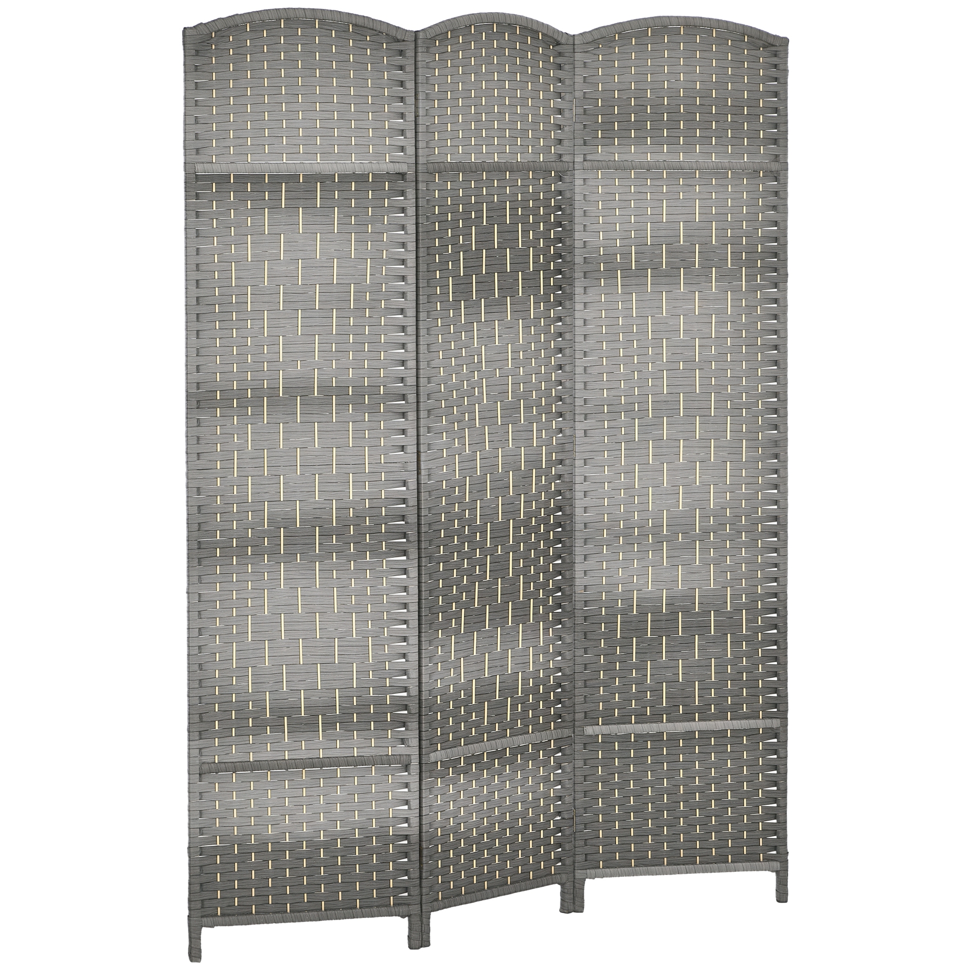 Folding Room Divider Screen 3 Panel 6' Tall Privacy Screen Freestanding Wood Partition for Home Office, Mixed Gray (Drop Shipping Only, Not for Amazon)