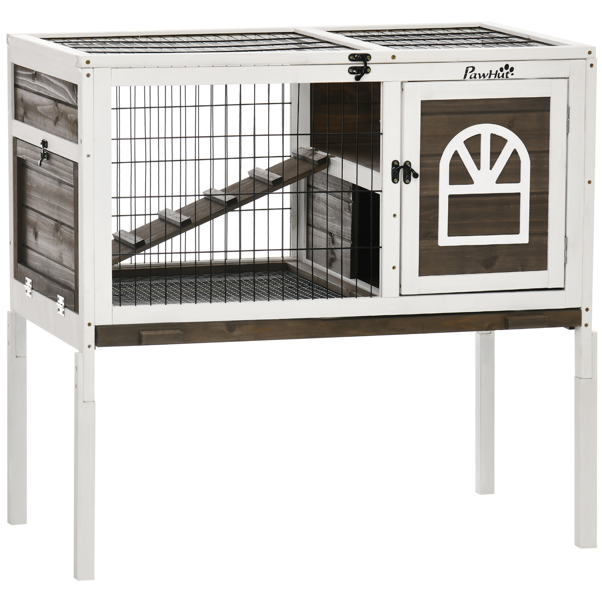 Wooden Rabbit Hutch, Guinea Pig Cage, with Removable Tray, Openable Roof (Drop Shipping Only, Not for Amazon)