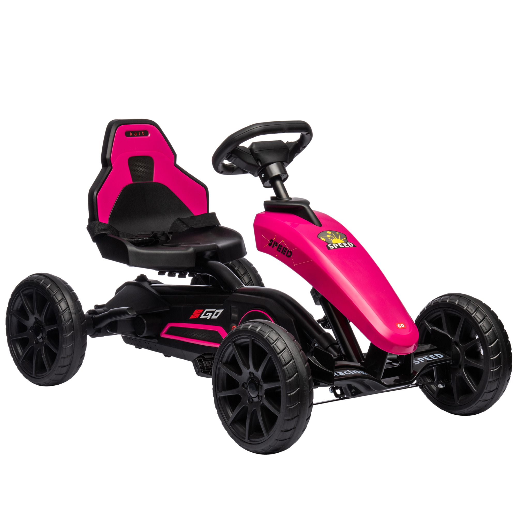 Kids Pedal Go Kart w/ Swing Axle, Shock-Absorbing Wheels, Blue (Drop Shipping Only, Not for Amazon)