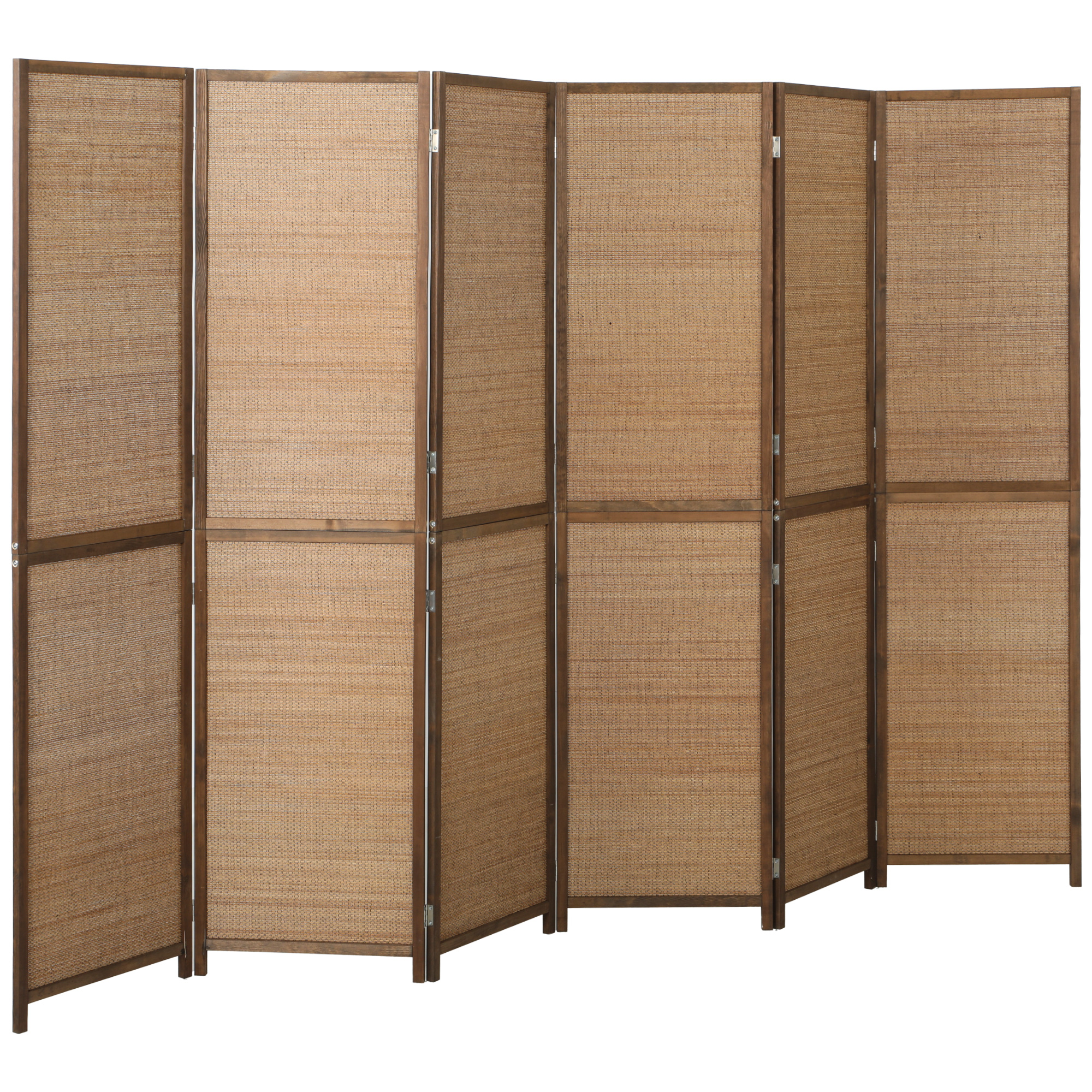 Room Divider, 6 Panel Folding Privacy Screen, 6 FT Tall Hand-Woven Bamboo Wall Partition, Brown (Drop Shipping Only, Not for Amazon)