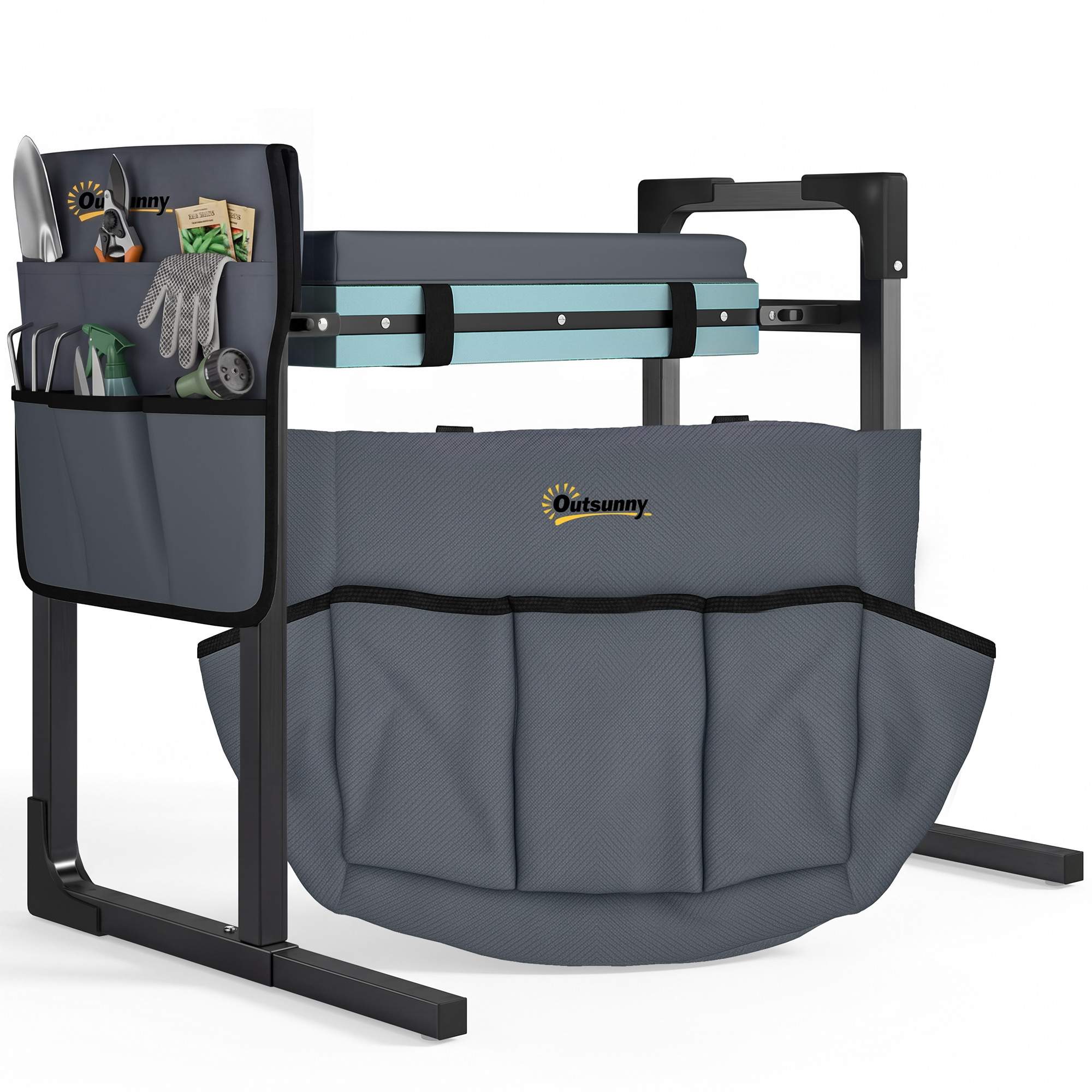 Garden Kneeler and Seat, Heavy Duty Foldable Gardening Stool with Thicker Soft Kneeling Pad, Extendable Steel Leg (Drop Shipping Only, Not for Amazon)