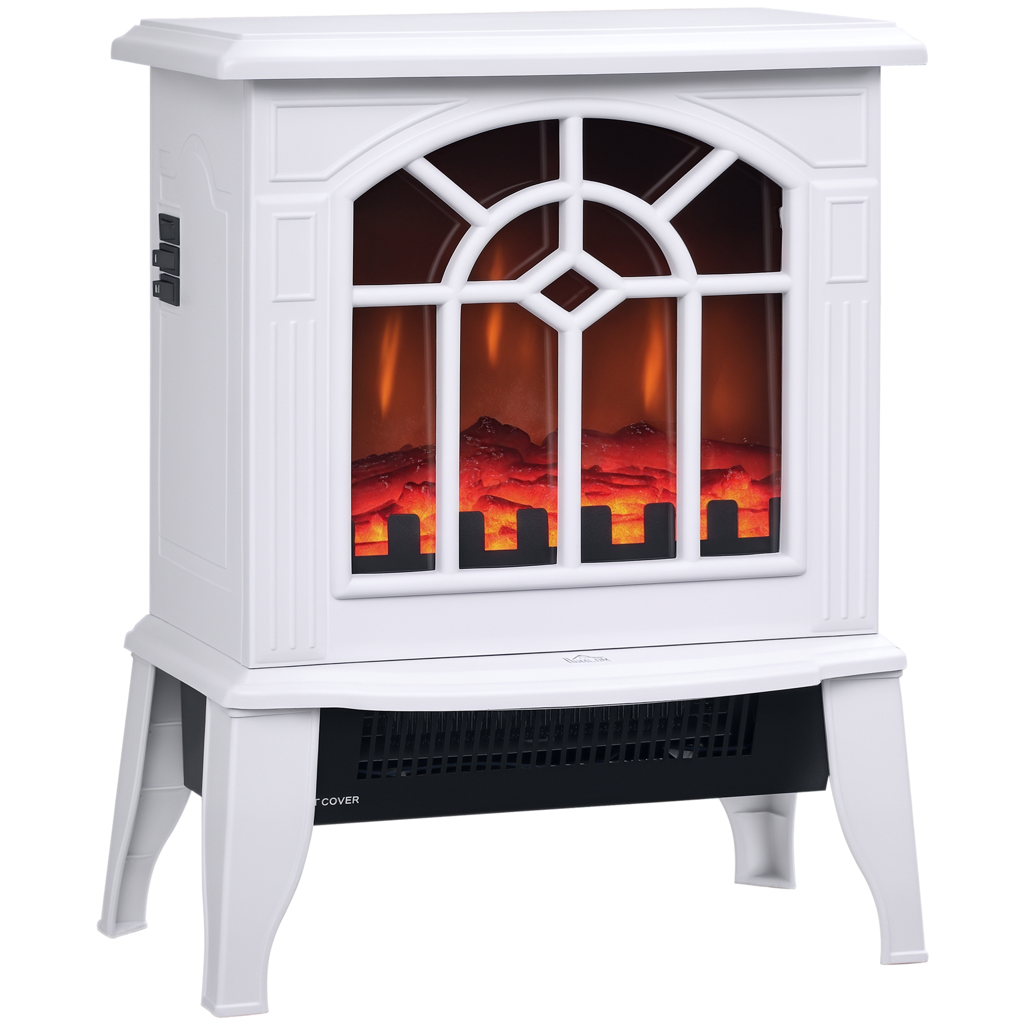 Electric Fireplace Heater, Freestanding Fireplace Stove with Realistic Flames Overheating Protection 750W/1500W, Black (Drop Shipping Only, Not for Amazon)