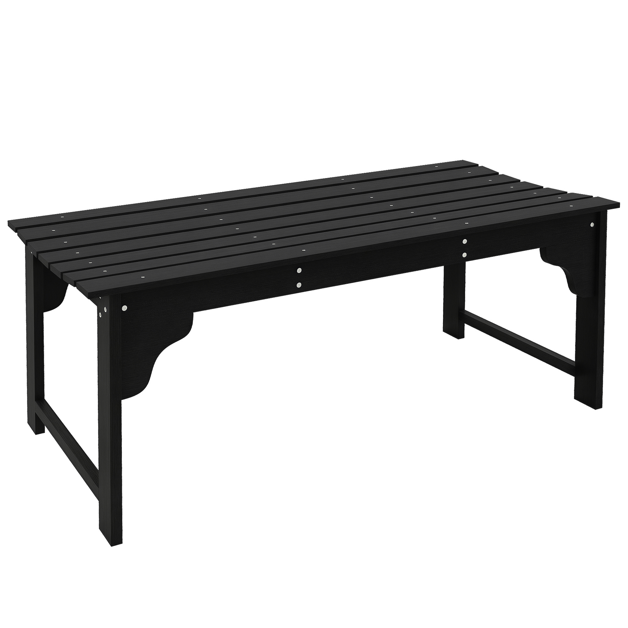 Slatted Wooden Garden Bench, Curved Seat Front Porch Bench, White (Drop Shipping Only, Not for Amazon)