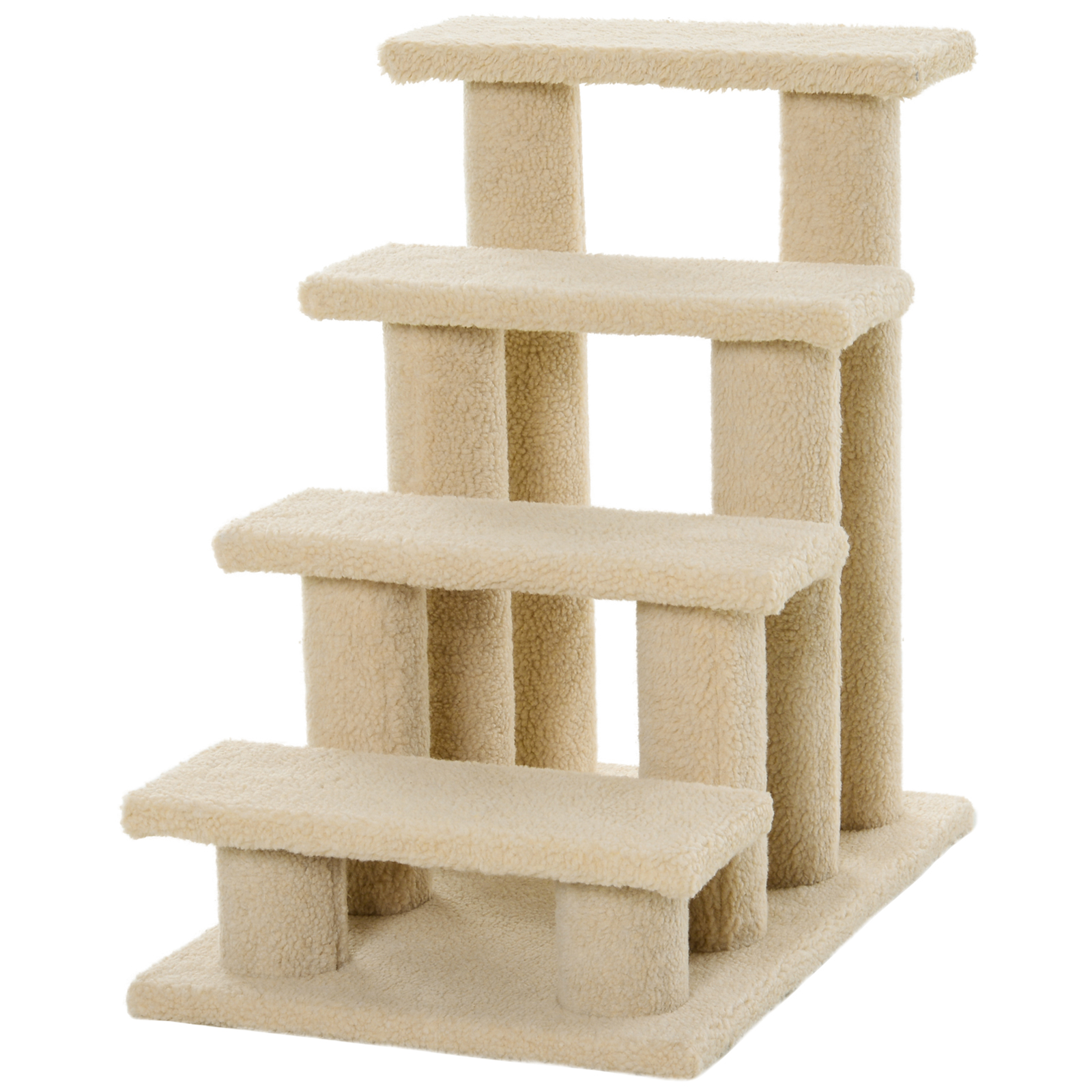 Dog Steps for Bed 4 Step Pet Stairs for Sofa Dog Cat Climb Ladder 63x43x60 cm Grey (Drop Shipping Only, Not for Amazon)