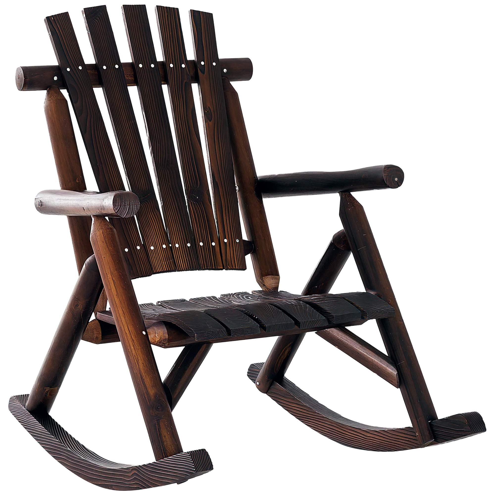 Adirondack Chair Cedar Wood Ergonomic Rocking Chair Porch Rocker Garden Traditional - Burlywood (Drop Shipping Only, Not for Amazon)