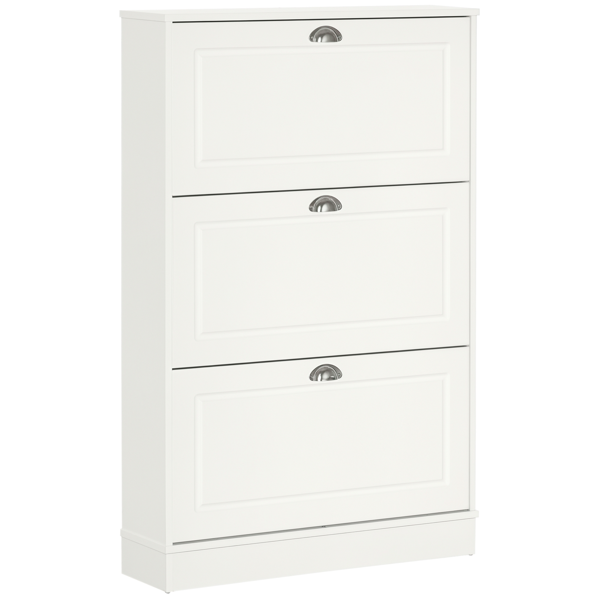 Shoe Cabinet, Narrow Shoe Storage Cabinet with 3 Flip Drawers, Holds 12 Pairs for Entryway, Hallway, White (Drop Shipping Only, Not for Amazon)
