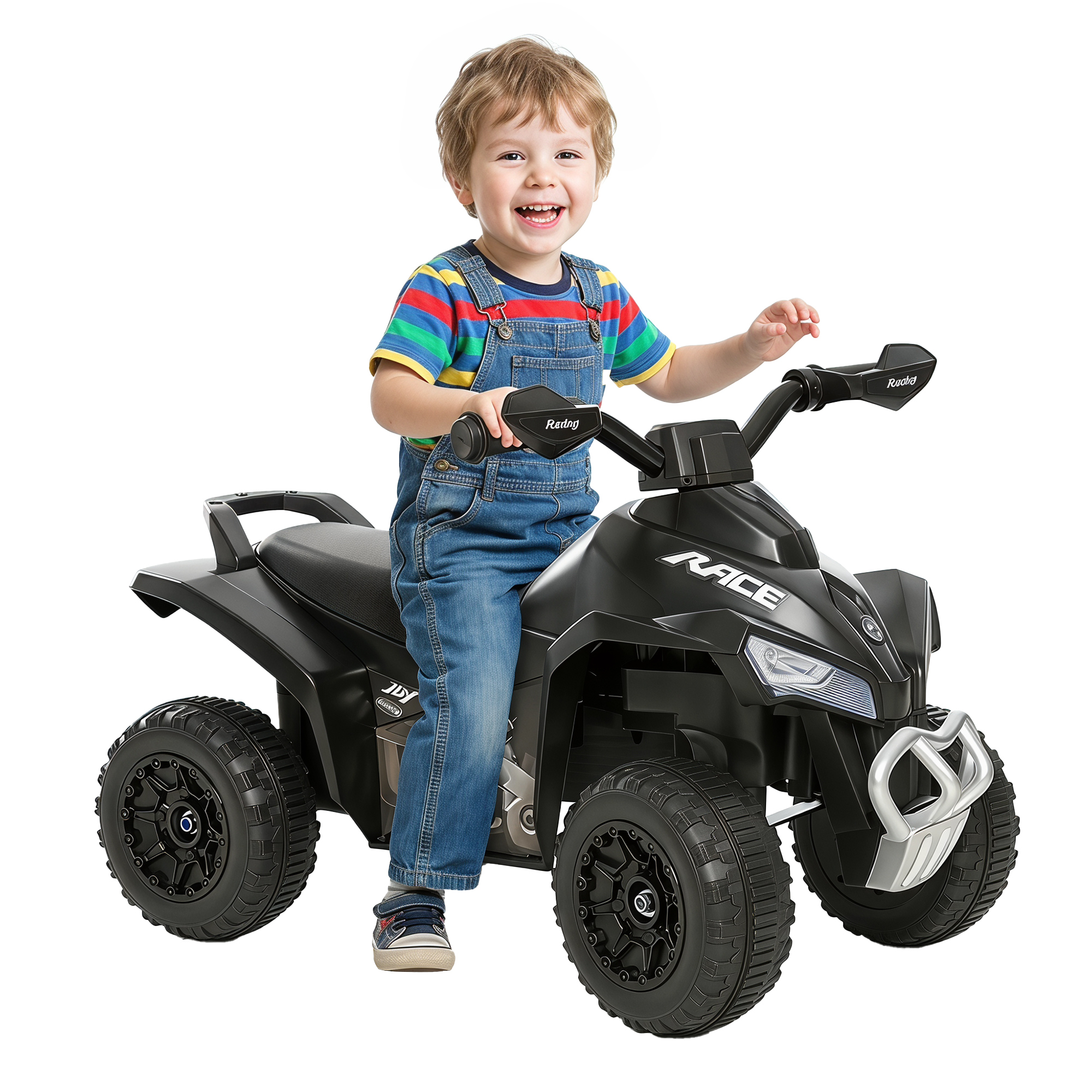 No Power Kids Ride on Toy Foot-to-Floor Sliding Quad for 18-36 Months, Black (Drop Shipping Only, Not for Amazon)