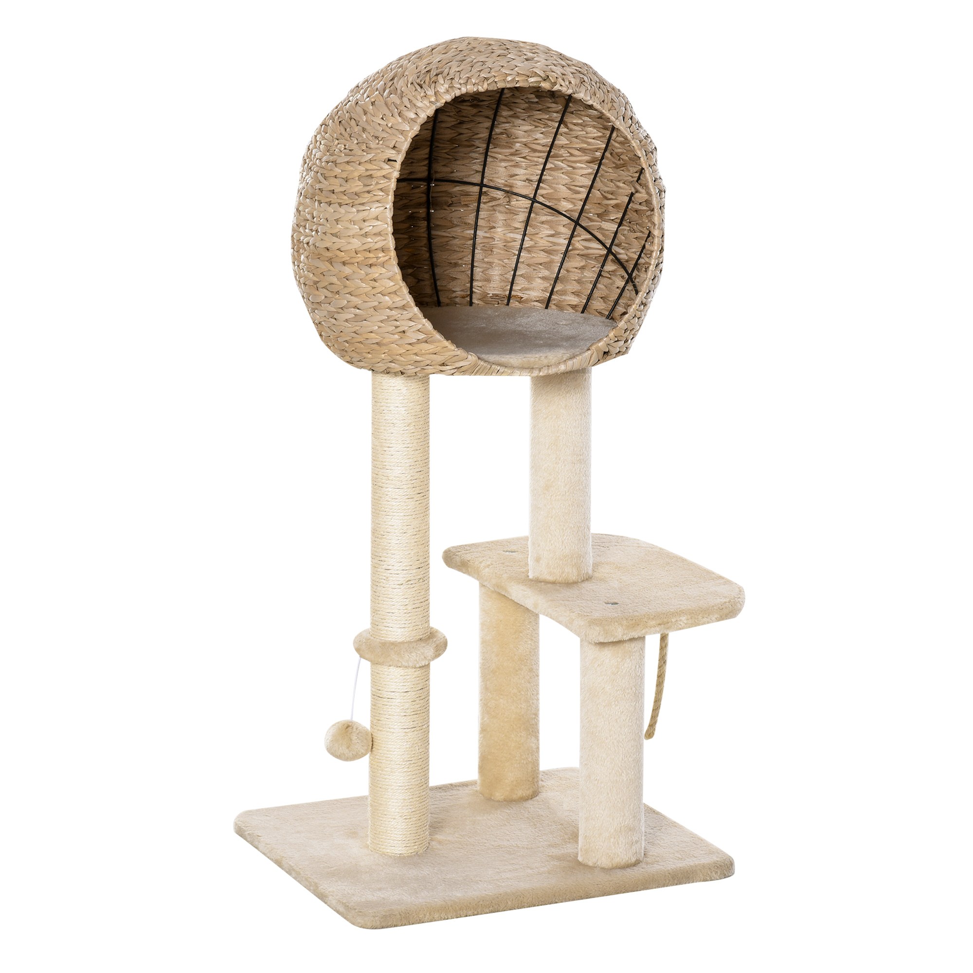 Cat Tree with Sisal Scratching Post Condo and Hanging Rope 39