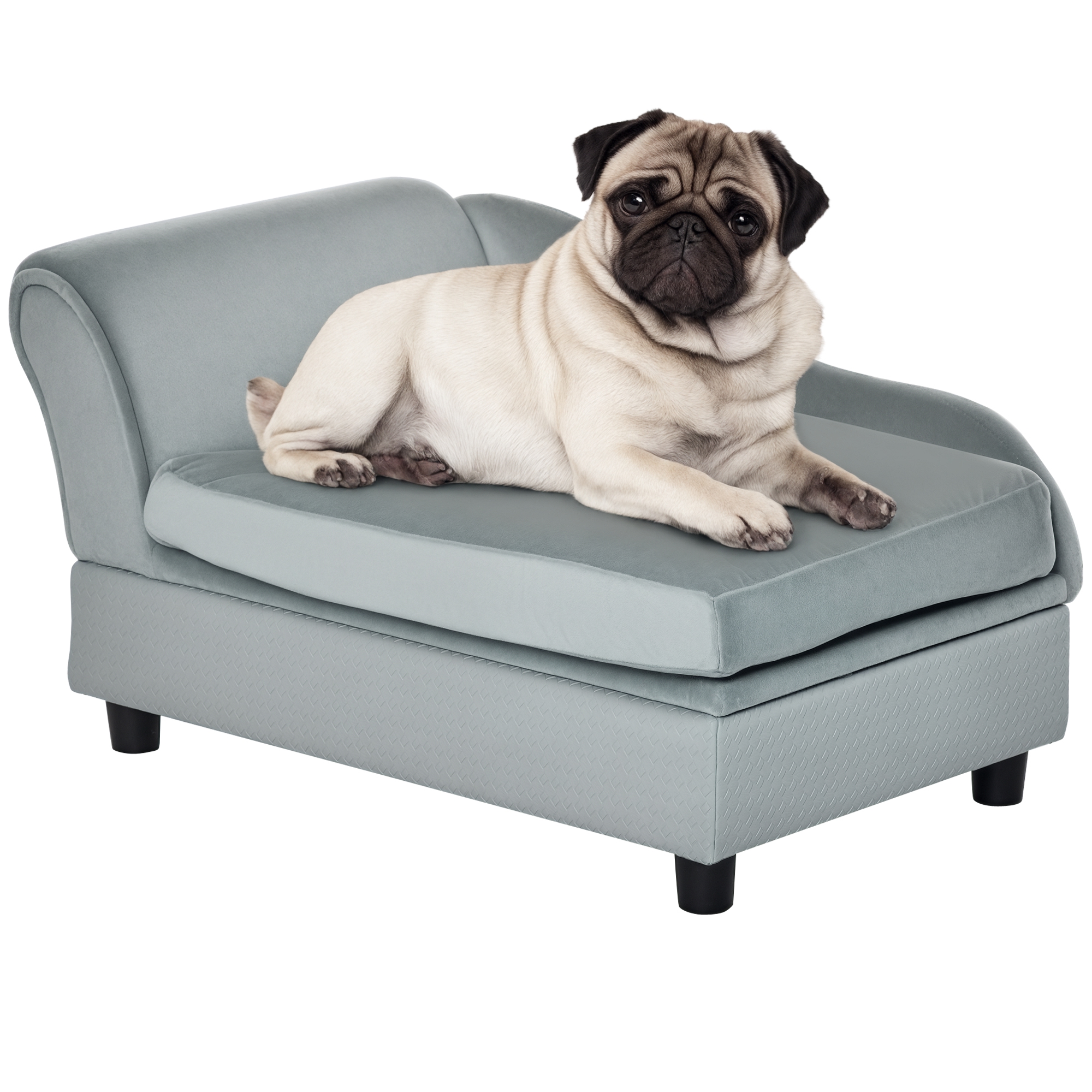 Luxury Fancy Dog Couch with Hidden Storage, Small Dog Sofa Bed with 2
