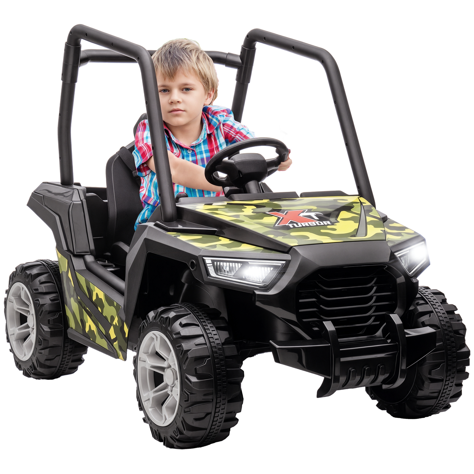 12V Kids Electric Car with Parent Remote Control, Spring Suspension, Soft Start, Music, LED Light, Safety Belt, Green (Drop Shipping Only, Not for Amazon)
