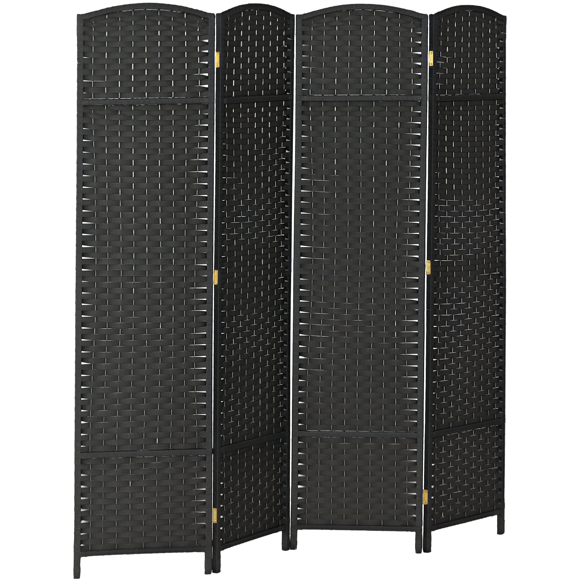 Folding Room Divider Screen 4 Panel 5.6 ' Tall Privacy Screen Freestanding Room Partition for Home Office, Brown (Drop Shipping Only, Not for Amazon)