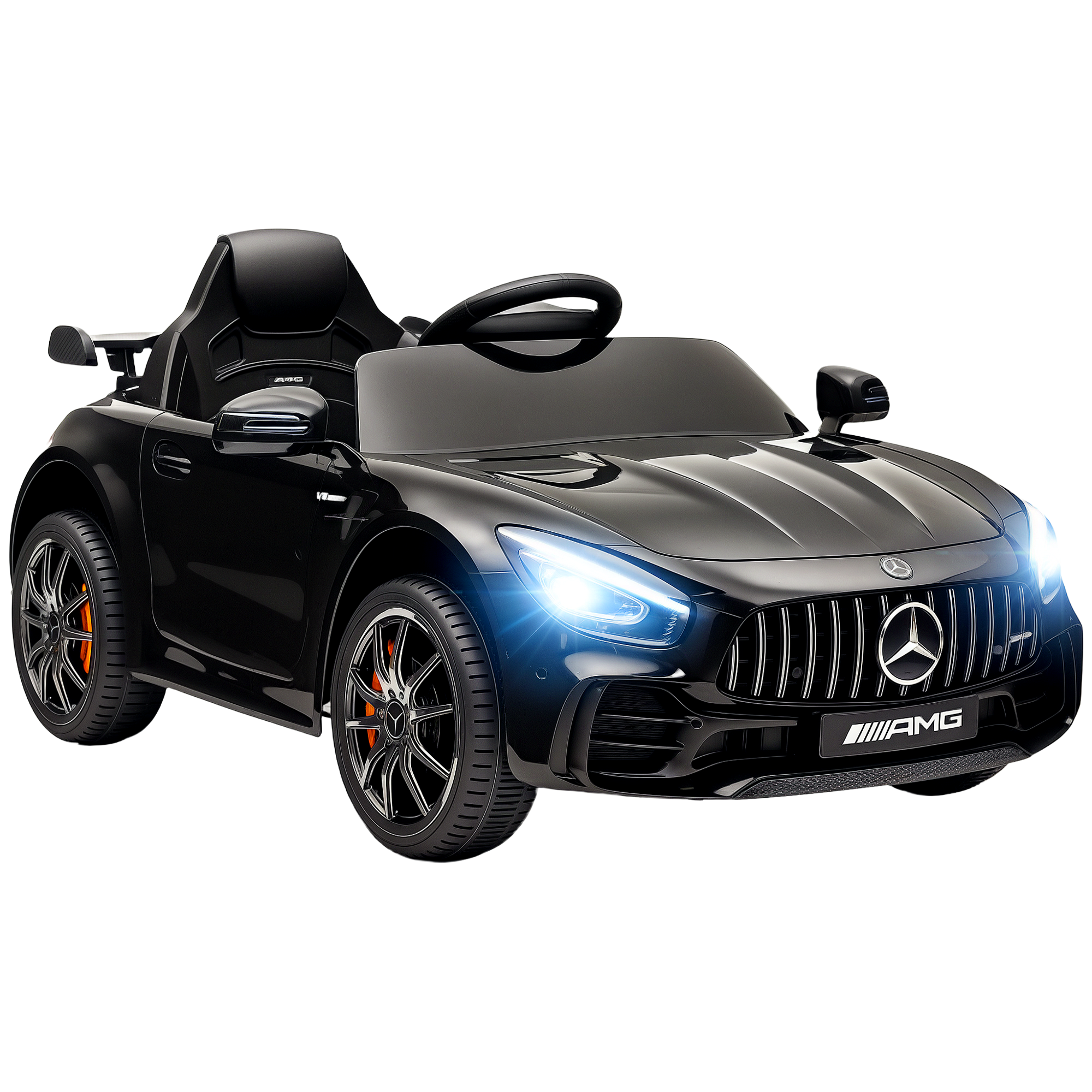 Mercedes-Benz AMG GTR Licensed 12V Battery Powered Kids Electric Car w/ Remote Control & Soft Start, Black (Drop Shipping Only, Not for Amazon)
