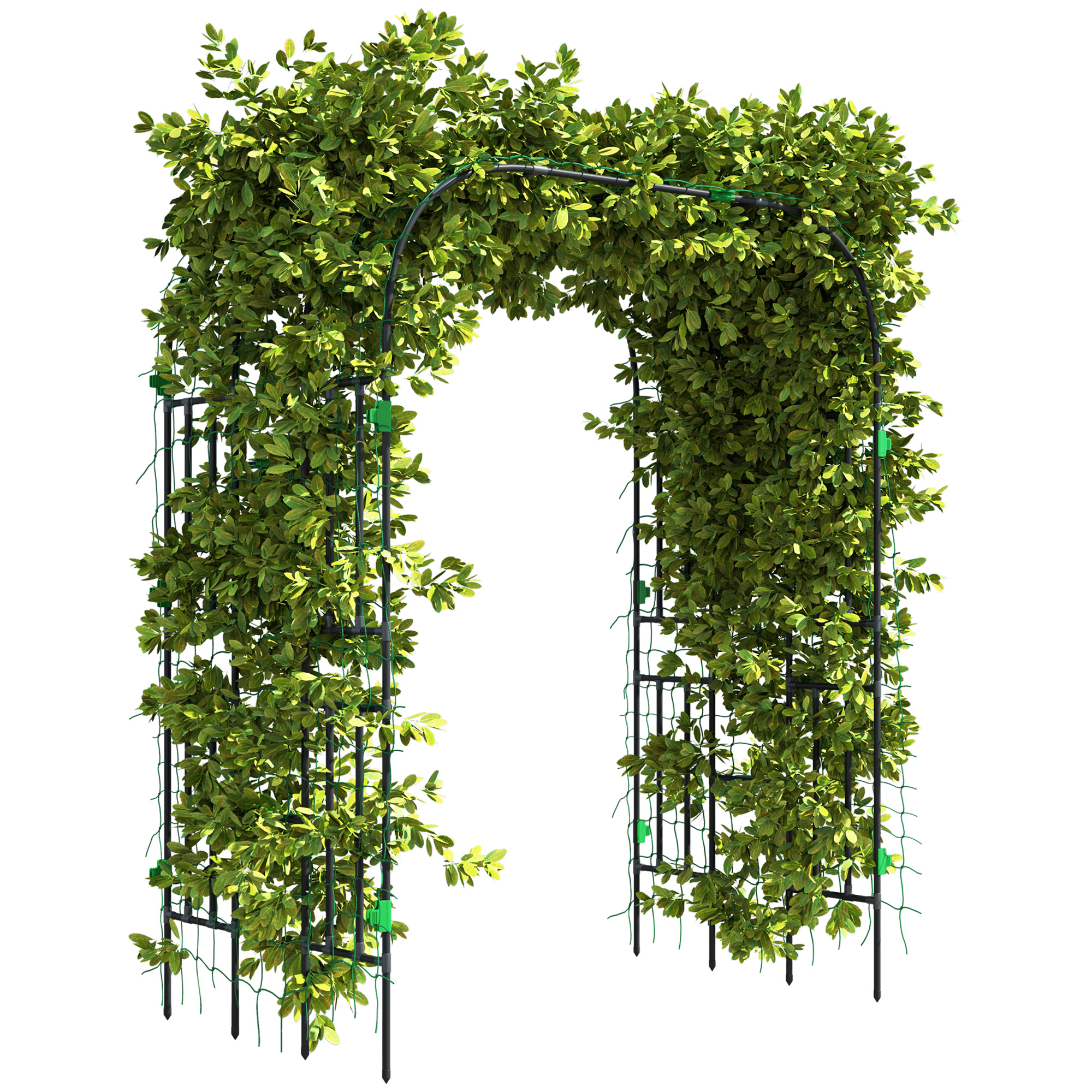 Garden Arch Trellis, 8 FT Tall Metal Plant Trellis Support with Climbing Net, Cucumber Trellis for Climbing Plants (Drop Shipping Only, Not for Amazon)