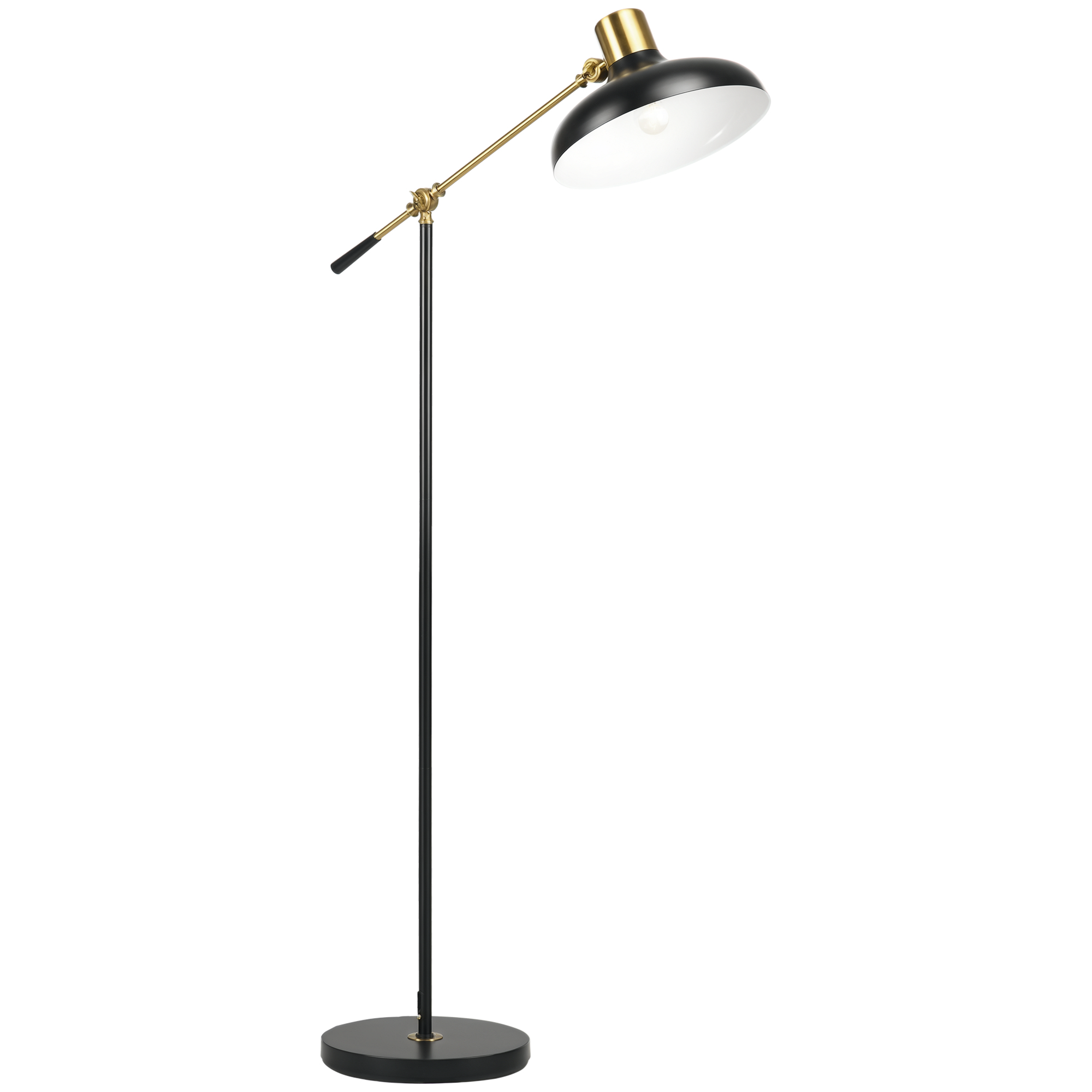 Adjustable Floor Lamps for Living Room, Standing Lamp for Bedroom with Balance Arm, Tall Black and Gold Lamp (Drop Shipping Only, Not for Amazon)