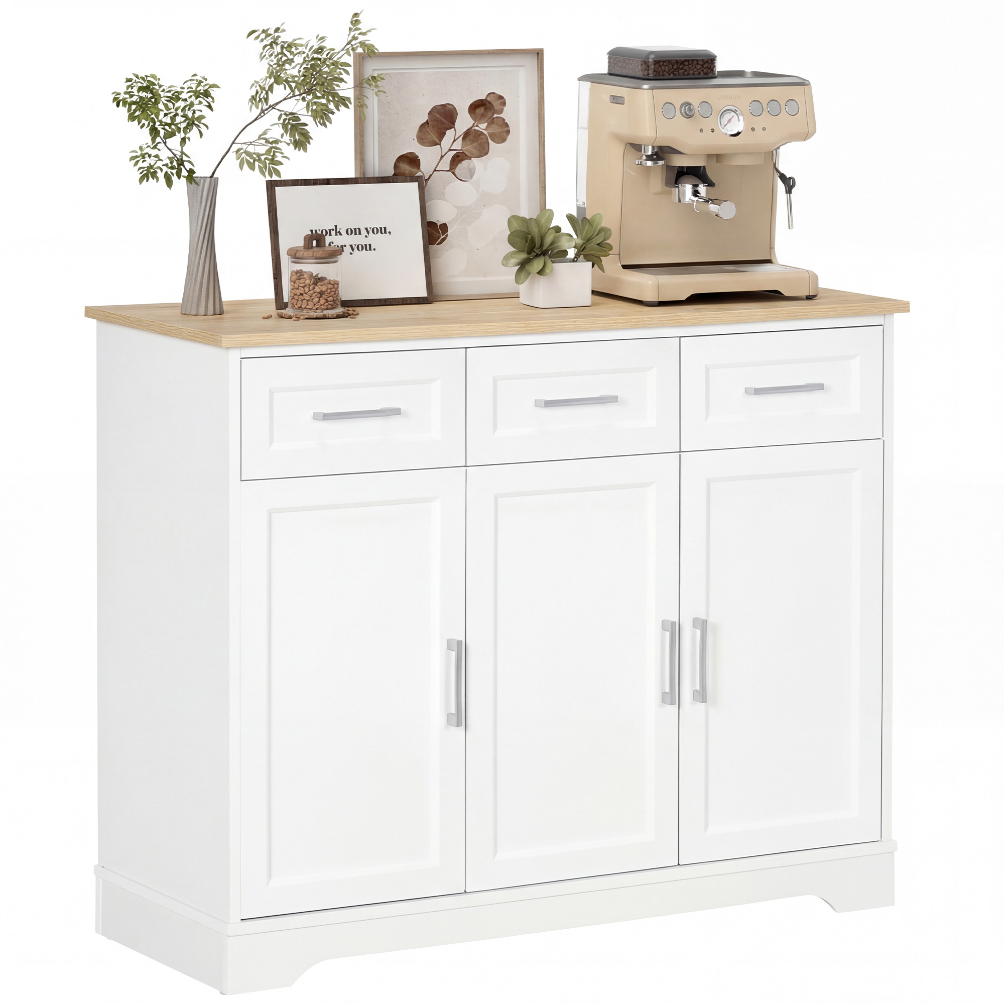 Modern Kitchen Sideboard Buffet Cabinet with Storage, Kitchen Island Dining Room Cabinet Living Room Furniture (Drop Shipping Only, Not for Amazon)