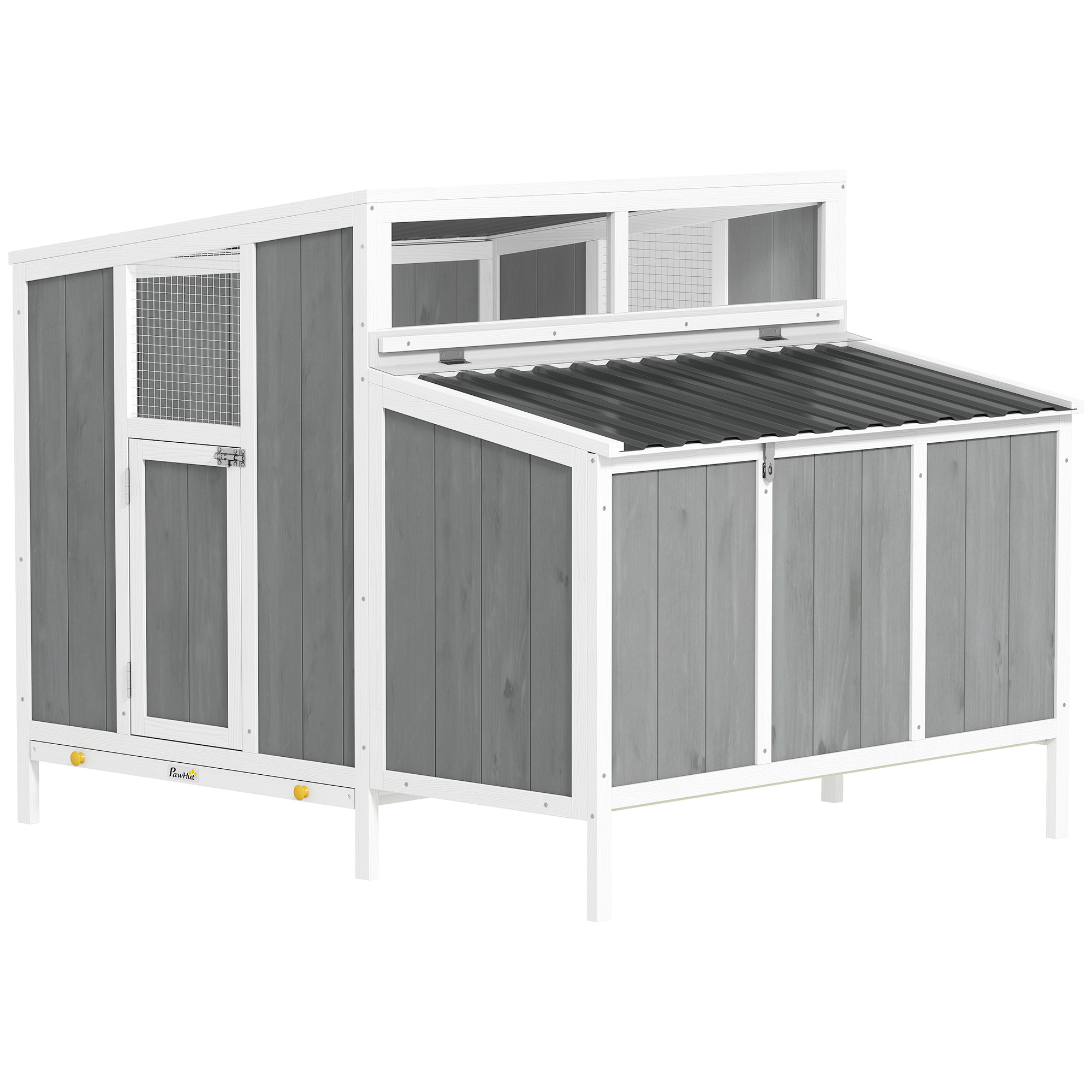 Chicken Coop, Wooden Chicken House for 4-6 Hens, Outdoor Hen House with Nesting Box, Pull-Out Tray and Weatherproof Roof (Drop Shipping Only, Not for Amazon)