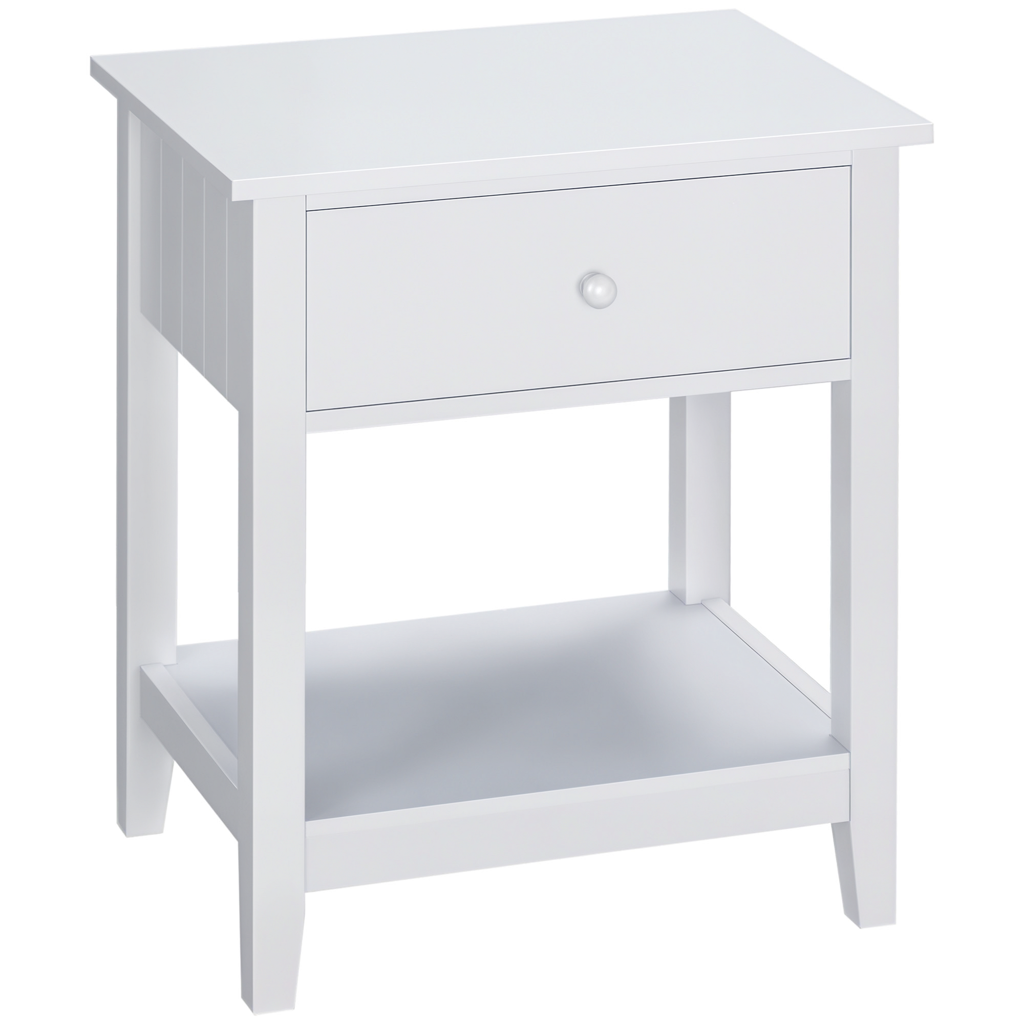 Modern Side Table for Living Room, End Table, 2-tier Side Table with Drawer and Storage Shelf, Black (Drop Shipping Only, Not for Amazon)