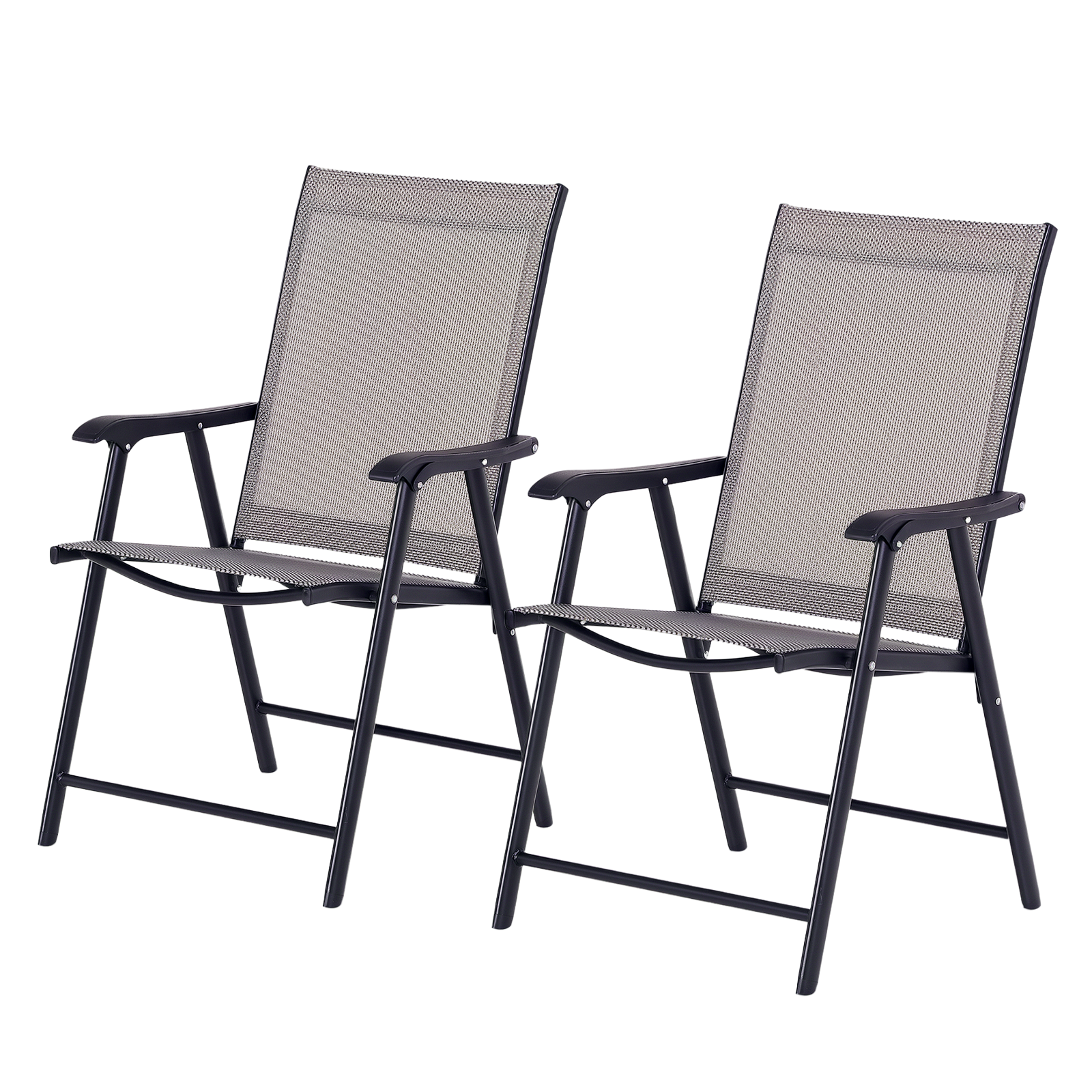 Set of Two Folding Garden Chairs - Grey (Drop Shipping Only, Not for Amazon)