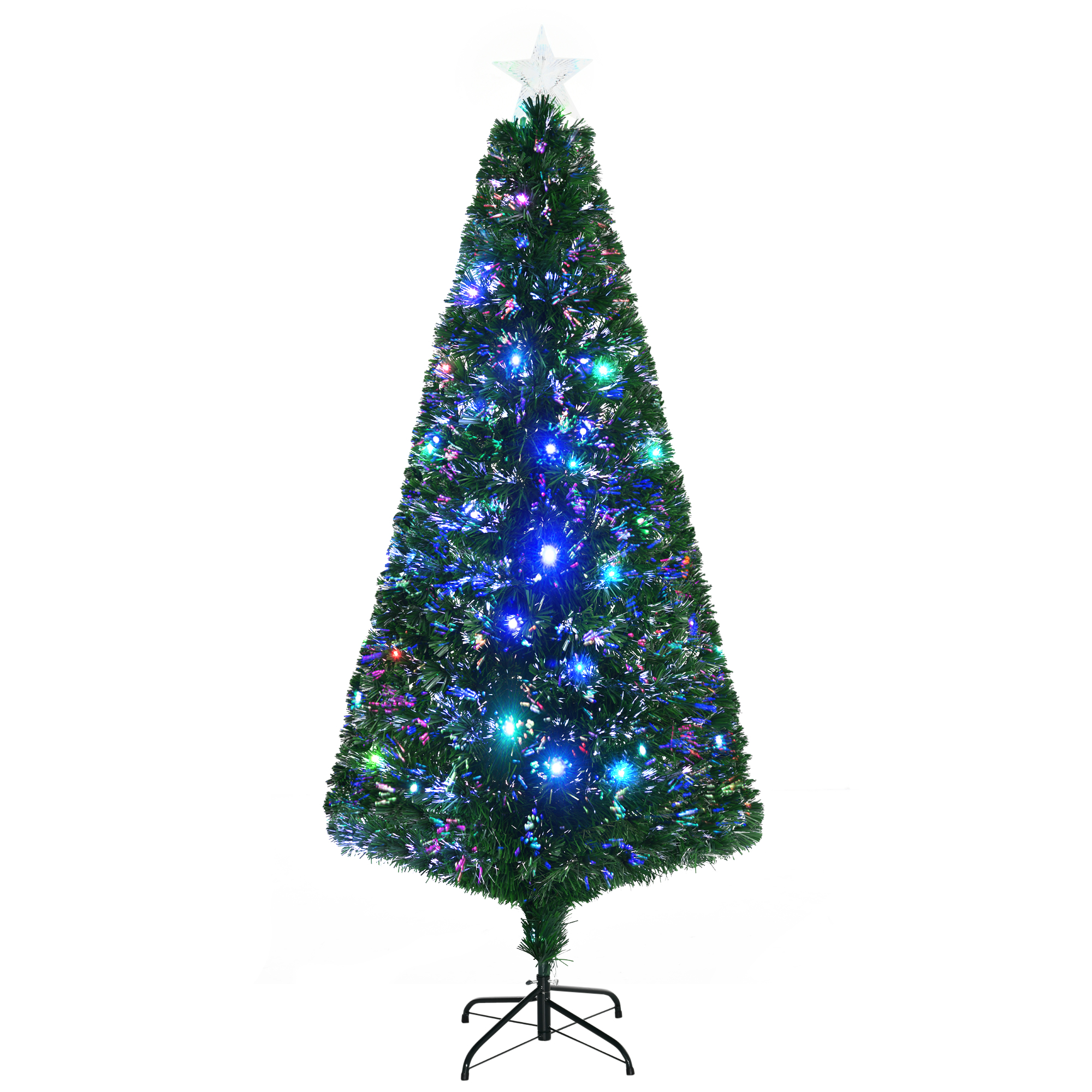 6' Tall Douglas Fir Pre-Lit Artificial Christmas Tree with Realistic Branches, 24 Multi-Color LED Lights, Fiber Optics and 230 Tips (Drop Shipping Only, Not for Amazon)