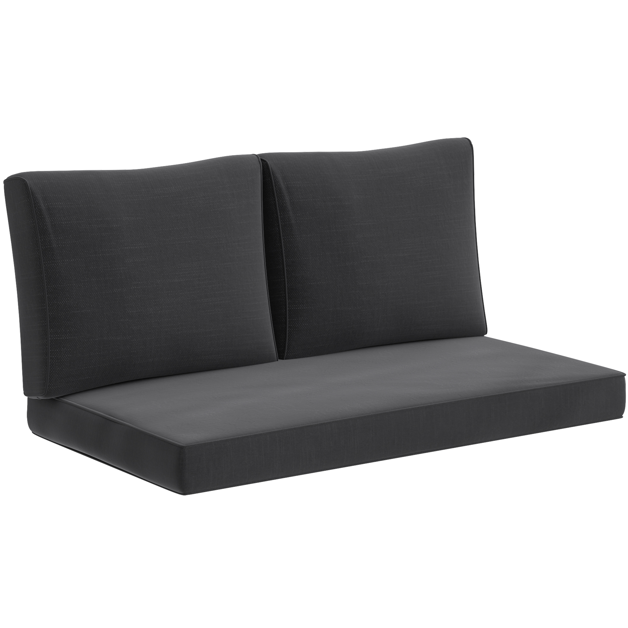 2 Seat Patio Furniture Cushions, Thick Outdoor Loveseat Cushion Set with Removable Cover, 46x26x5 in, Black (Drop Shipping Only, Not for Amazon)