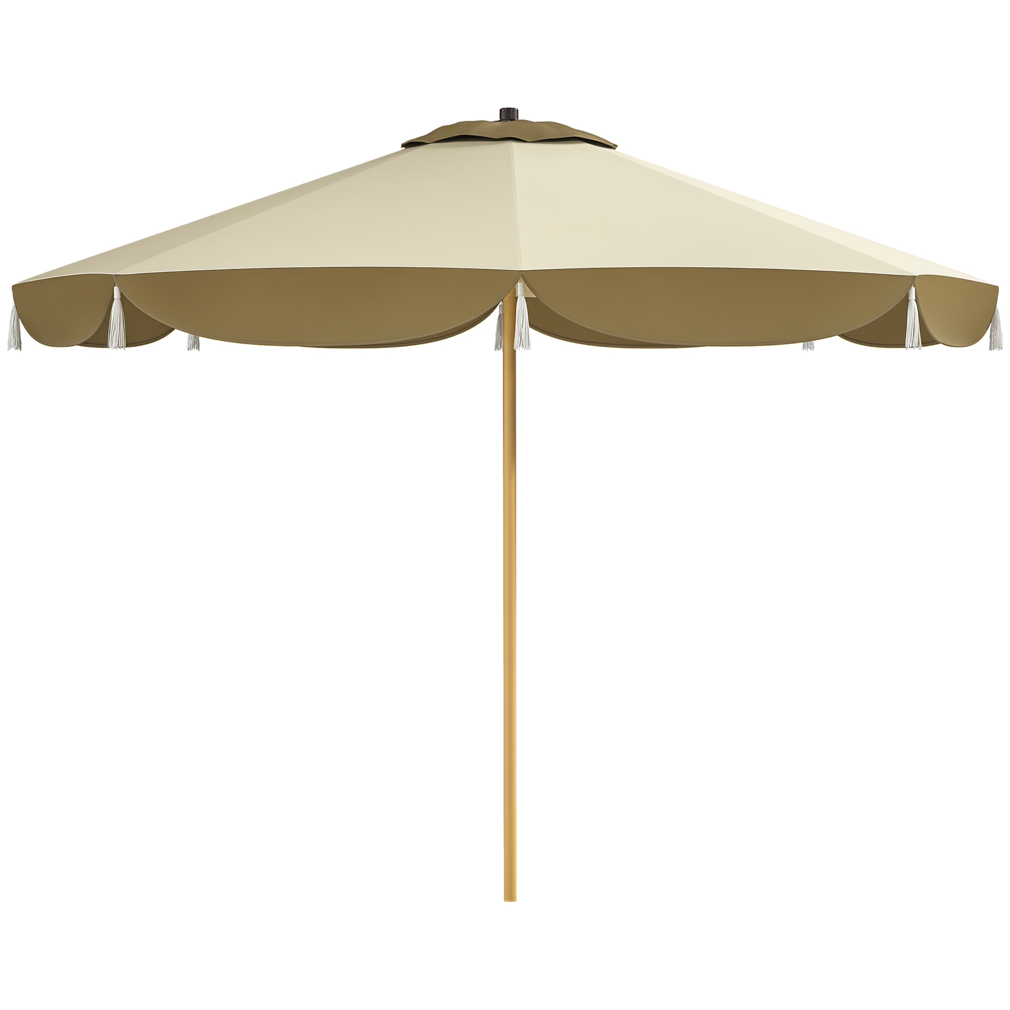 9FT Patio Umbrella, UPF 50+ Outdoor Market Umbrella with 8 Ribs, Vented Outdoor Table Umbrella for Deck, Backyard and Lawn, Cream White (Drop Shipping Only, Not for Amazon)