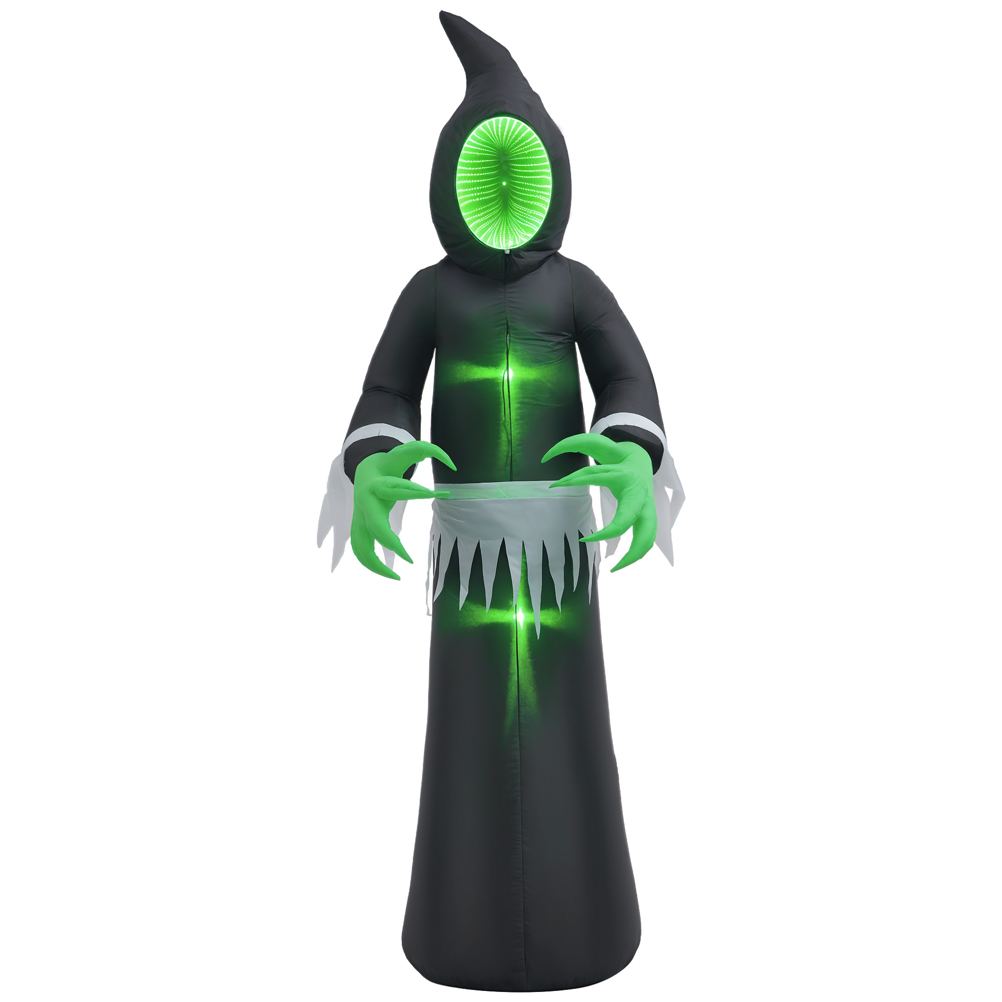 8ft Inflatable Halloween Mirror Face Ghost, Blow Up LED Display for Garden Indoor Outdoor (Drop Shipping Only, Not for Amazon)