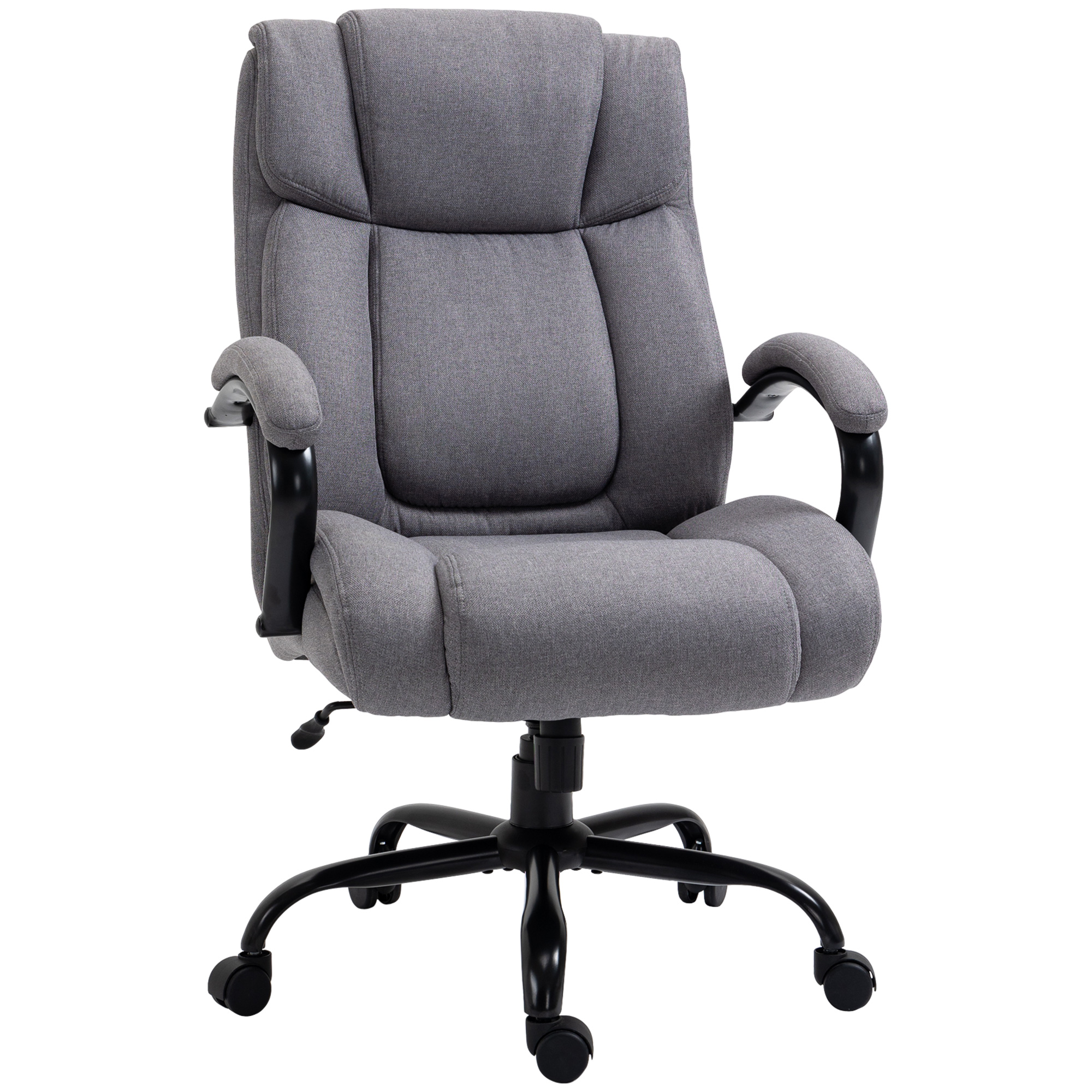 High Back Big and Tall Executive Office Chair 484lbs with Wide Seat, Computer Desk Chair with Linen Fabric, Adjustable Height, Swivel Wheels, Light Grey (Drop Shipping Only, Not for Amazon)