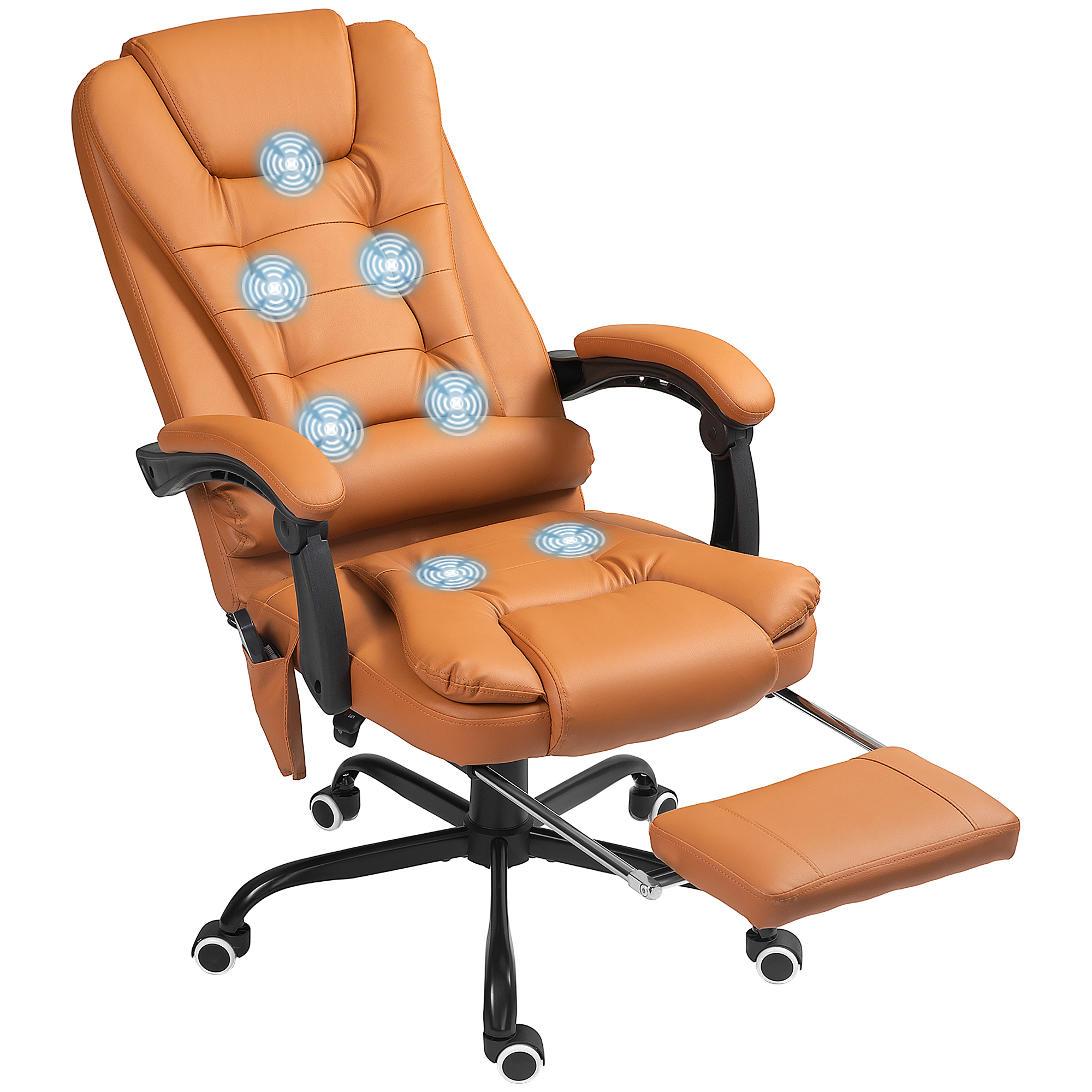 7-Point Vibrating Massage Office Chair High Back Massaging Office Desk Chair with Lumbar Support, Footrest, Gray (Drop Shipping Only, Not for Amazon)