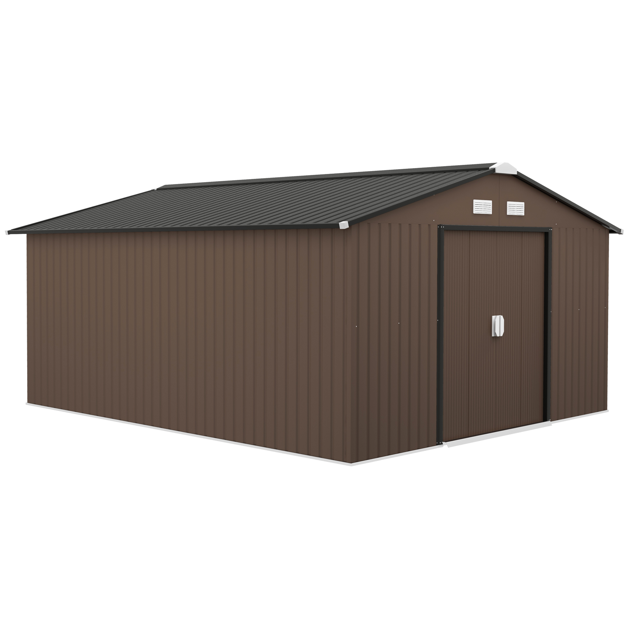 Garden Metal Shed, Storage Shed Utility Storage with Double Locking Doors for Bike, Yard Tools, White (Drop Shipping Only, Not for Amazon)