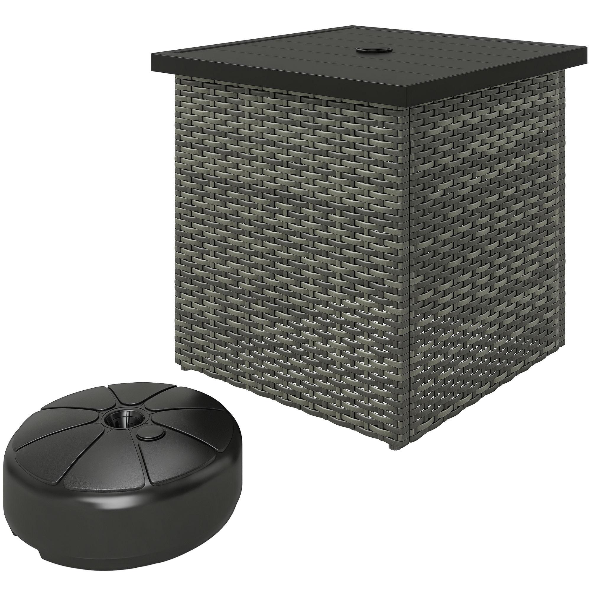 Wicker Side Table with 1.5