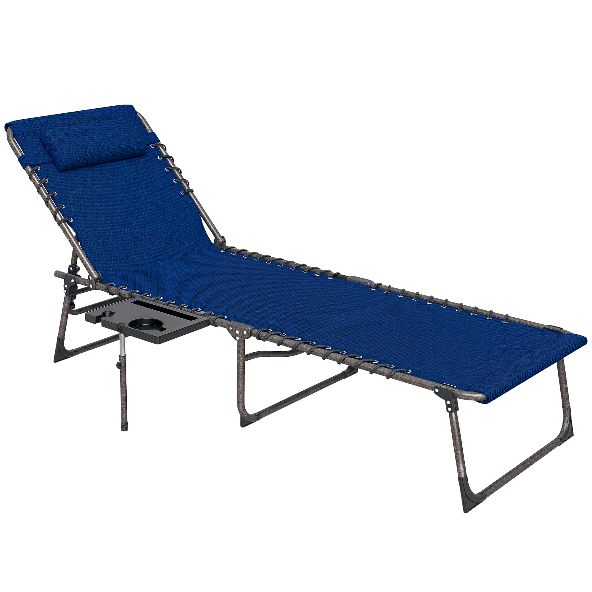 Five-Position Reclining Sun Lounger - Grey (Drop Shipping Only, Not for Amazon)