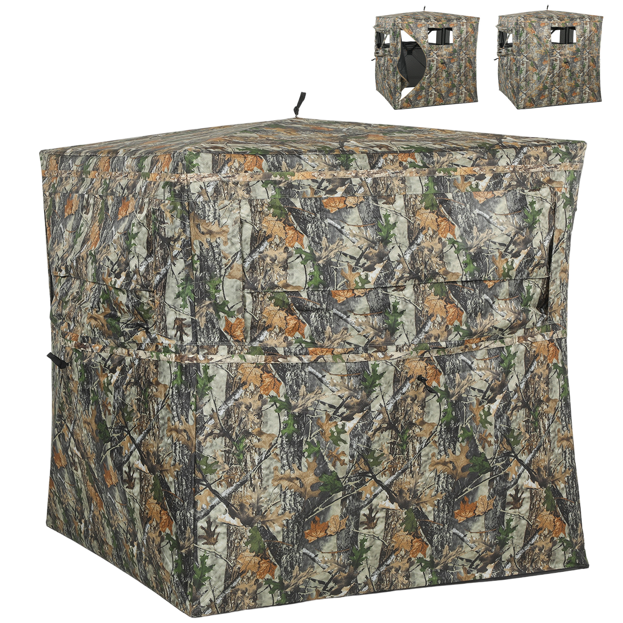 Hunting Blind for 2 Person, See Through Pop Up Blind with 270-Degree View, Windows for Deer Hunting, Camouflage (Drop Shipping Only, Not for Amazon)