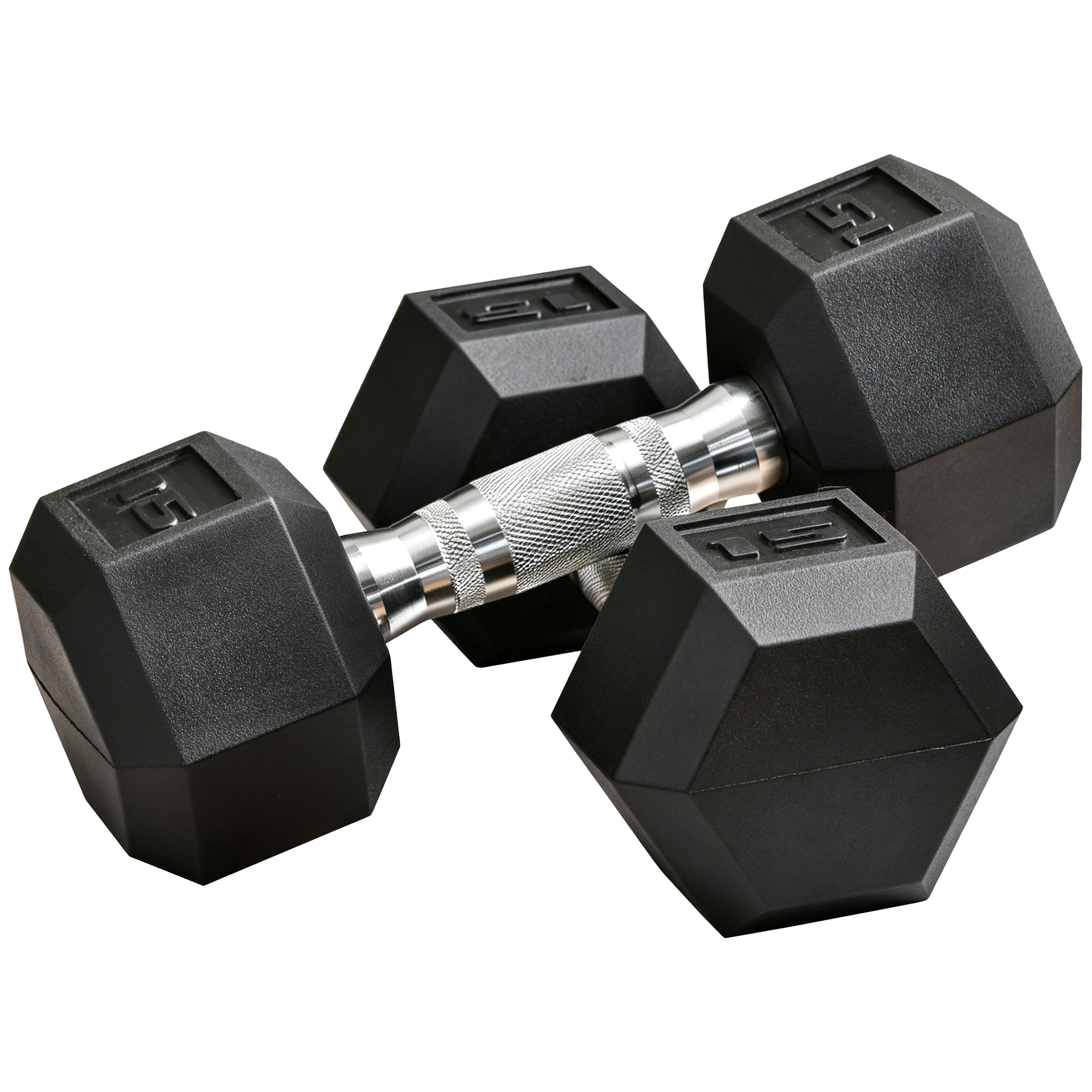 2 x 15lbs Hex Dumbbell Set of 2, Rubber Weights Exercise Fitness Dumbbell with Non-Slip Handles, Anti-roll, for Women or Men Home Gym Workout, Black (Drop Shipping Only, Not for Amazon)