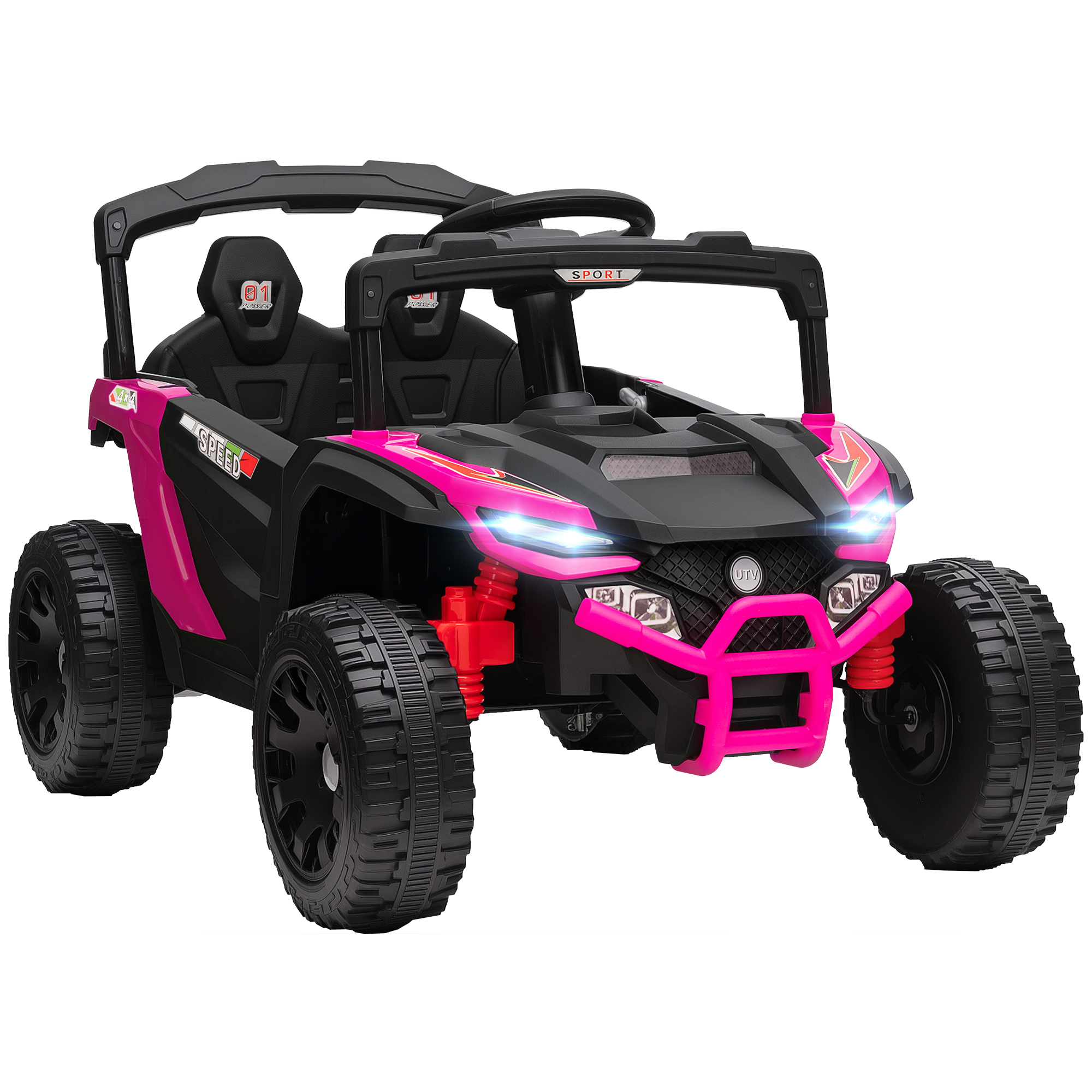 12V Kids Ride On Truck, Battery Powered Electric UTV Vehicle with Rear Suspension, Remote Control for 3-5 Years, Blue (Drop Shipping Only, Not for Amazon)