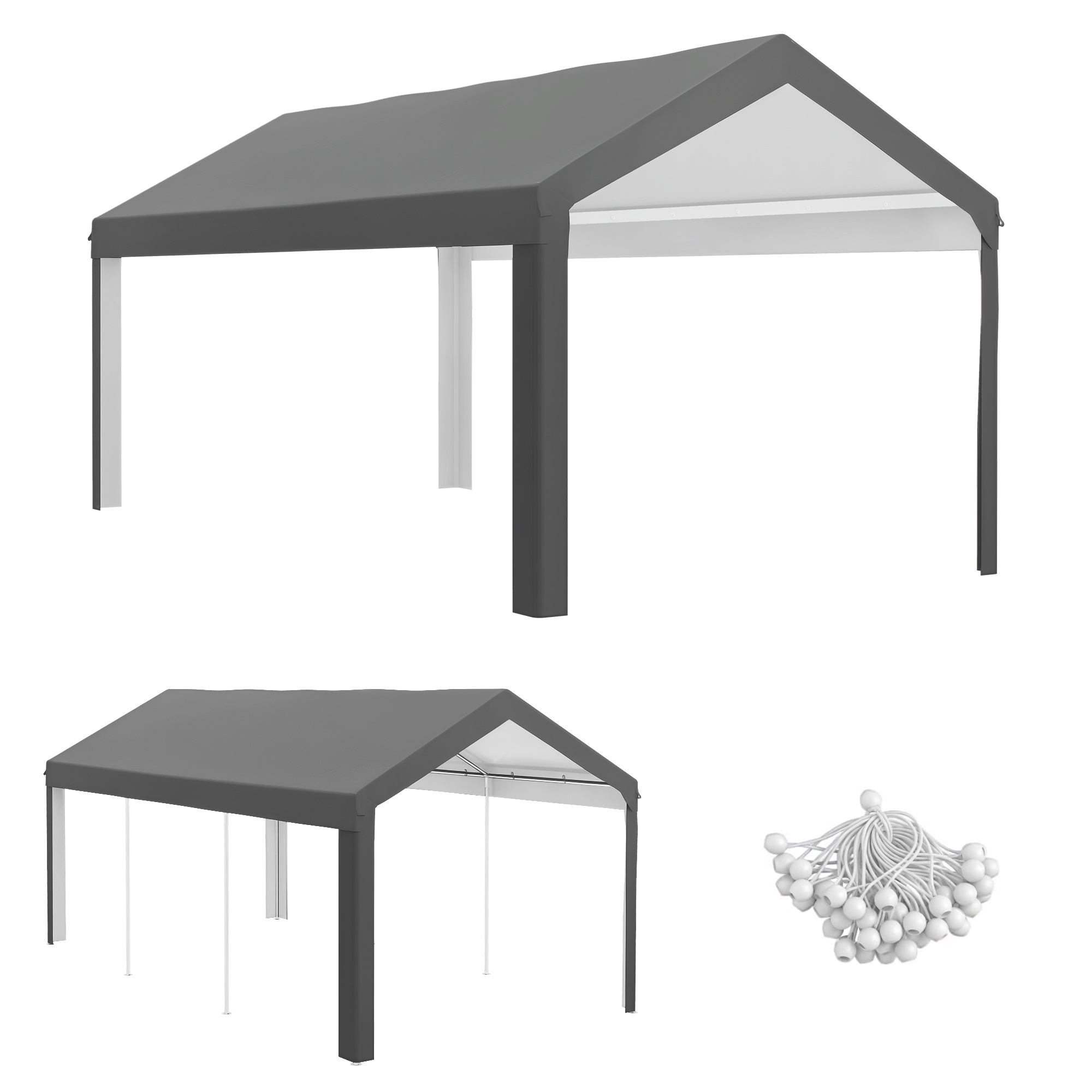 10 x 20ft Carport Roof, UV Resistant Canopy Replacement, Fits 84C-378V00 and 84C-206 Series, White (Drop Shipping Only, Not for Amazon)