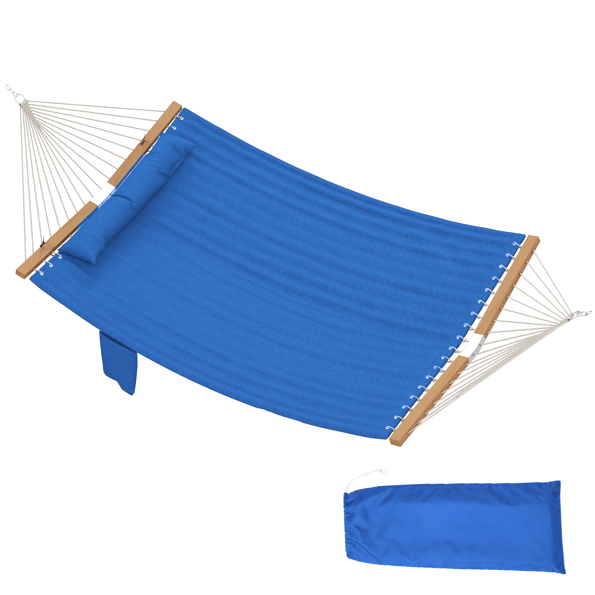 Outdoor Hammock 2-Person, with Pillow & Pad, 440 lbs Capacity, Navy Blue (Drop Shipping Only, Not for Amazon)