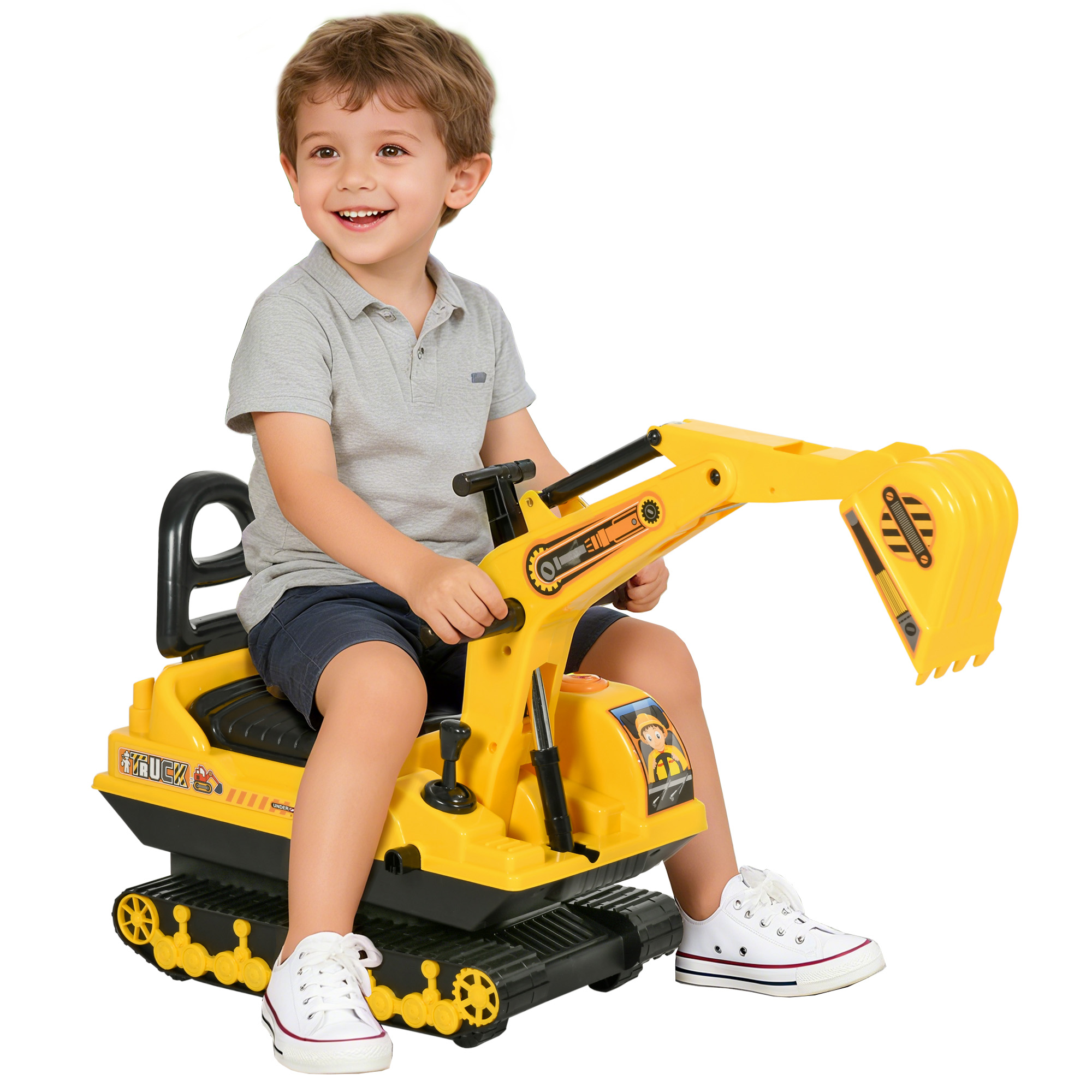Ride On Excavator Toy Tractors Digger Movable Walker Construction Truck 18-48 Months (Drop Shipping Only, Not for Amazon)