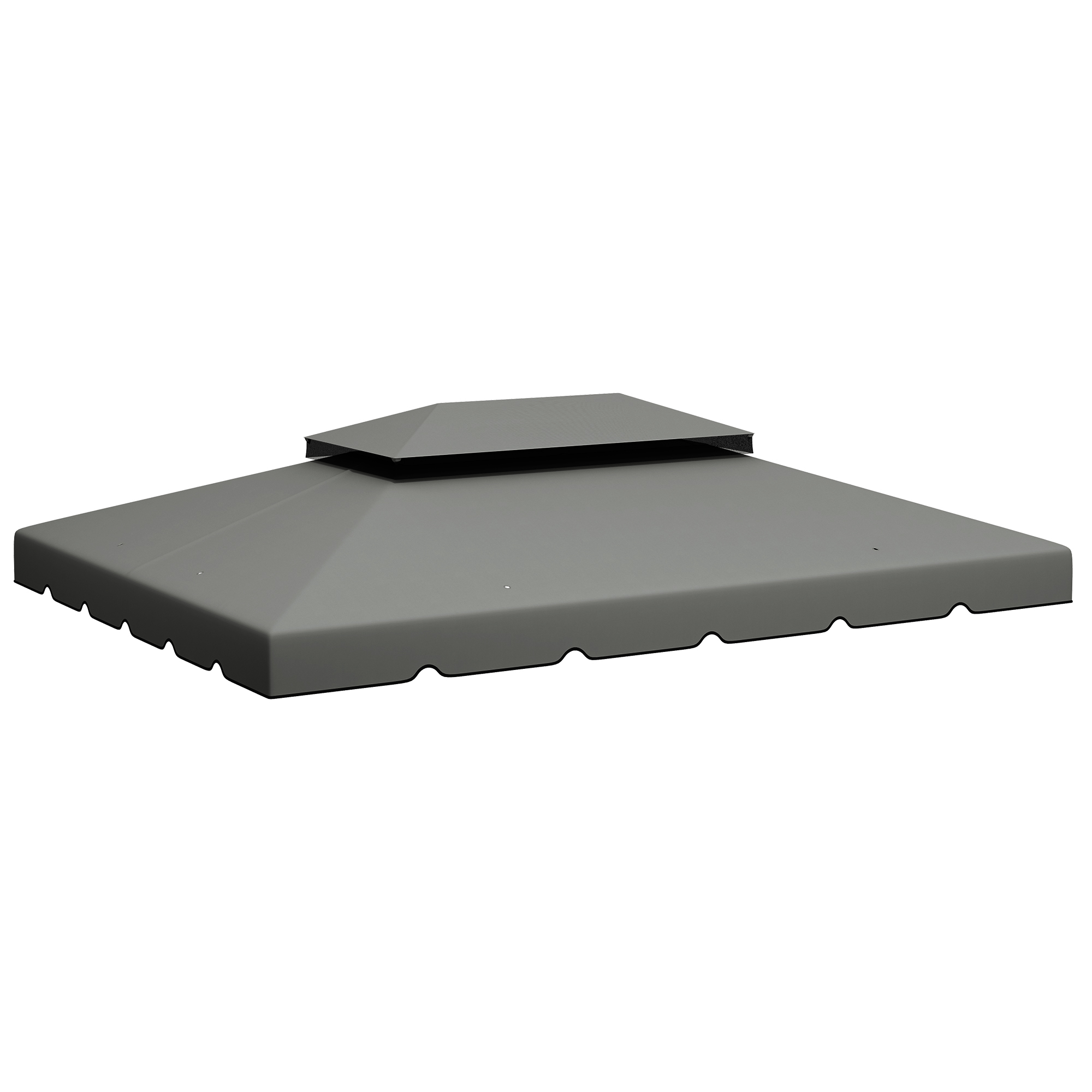 Model 84C-101 or 84C-144 13' x 10' Gazebo Replacement Canopy, Gazebo Top with Double Vented Roof (TOP ONLY), Gray (Drop Shipping Only, Not for Amazon)