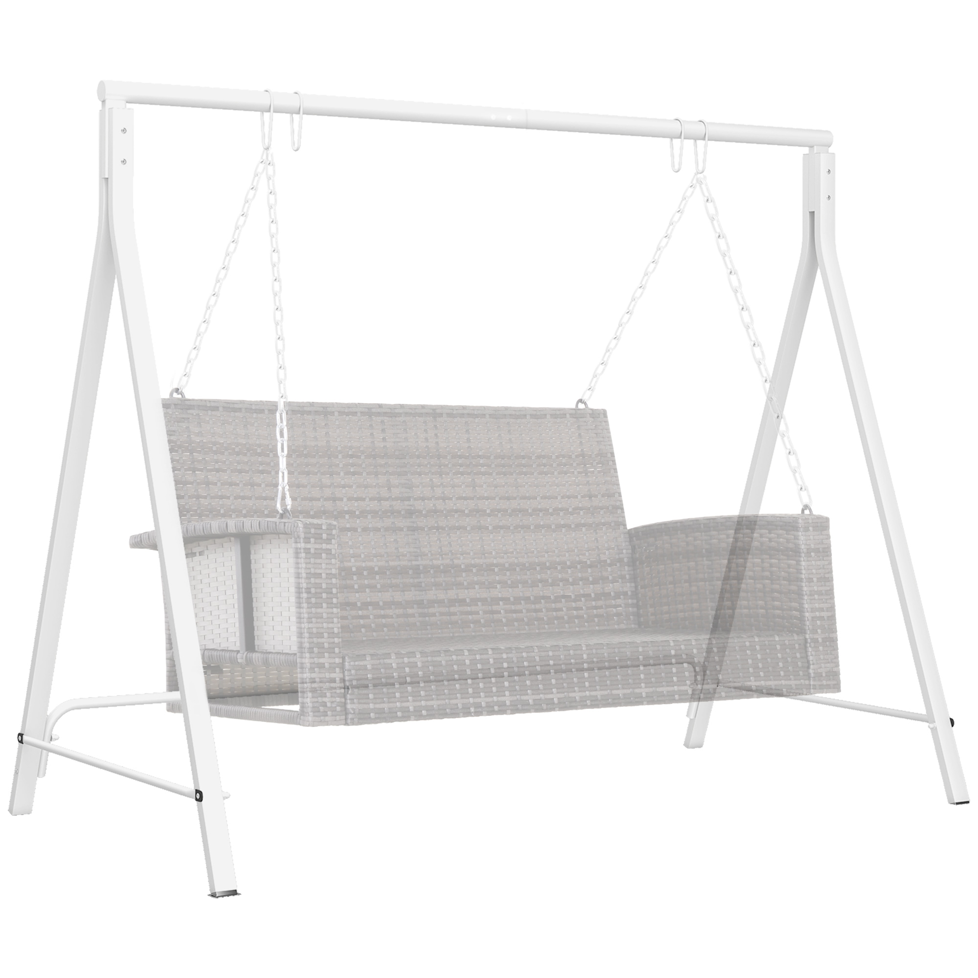 Metal Porch Swing Stand, Heavy Duty Swing Frame, Hanging Chair Stand Only, 528 LBS Weight Capacity, for Backyard, Patio, Lawn, Playground, White (Drop Shipping Only, Not for Amazon)