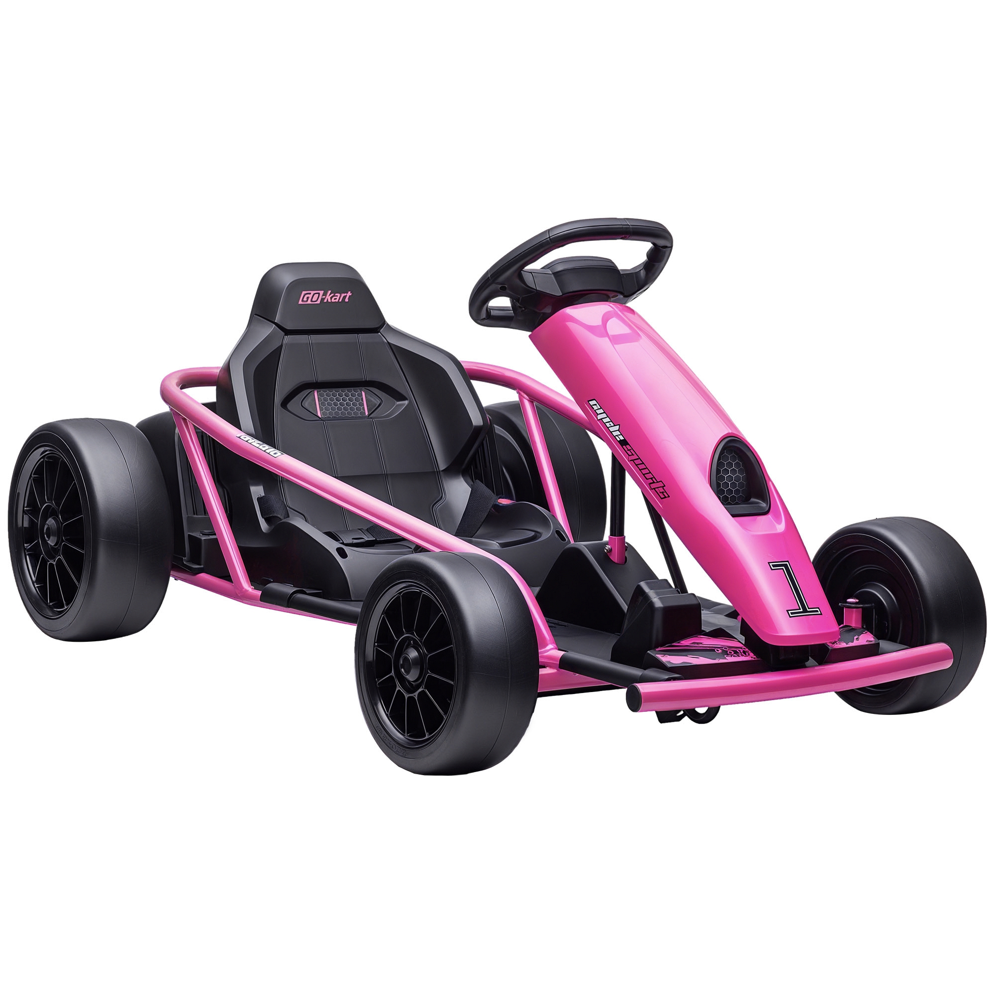 24V Electric Go Kart for Kids, Drift Ride-On Racing Go Kart with 2 Speeds, for Boys Girls Aged 8-12 Years Old, White (Drop Shipping Only, Not for Amazon)