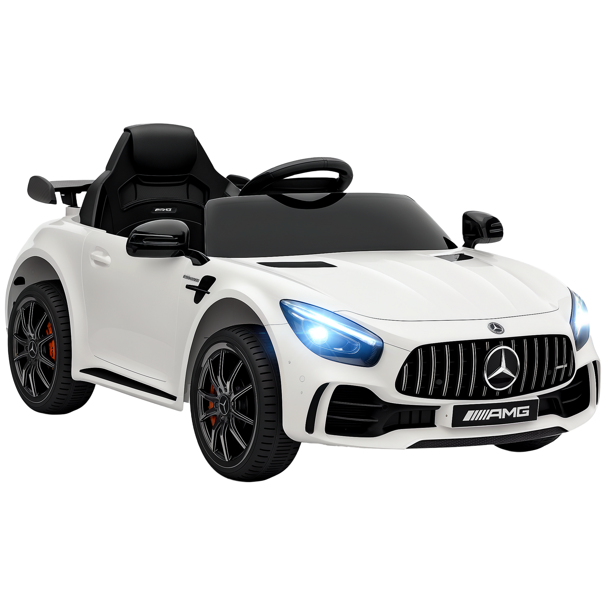 Mercedes-Benz AMG GTR Licensed 12V Battery Powered Kids Electric Car w/ Remote Control & Soft Start, Black (Drop Shipping Only, Not for Amazon)