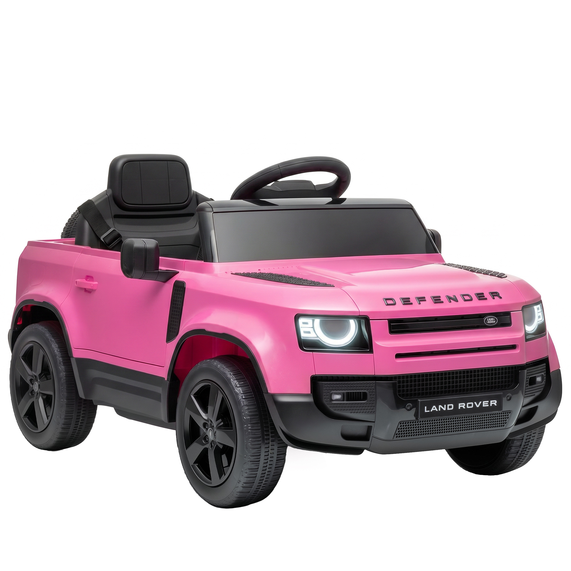 12V Ride on Car Licensed Land Rover with Remote, Suspension, Slow Start, 3 Speeds, Lights, Music, Horn for 3-5, Pink (Drop Shipping Only, Not for Amazon)