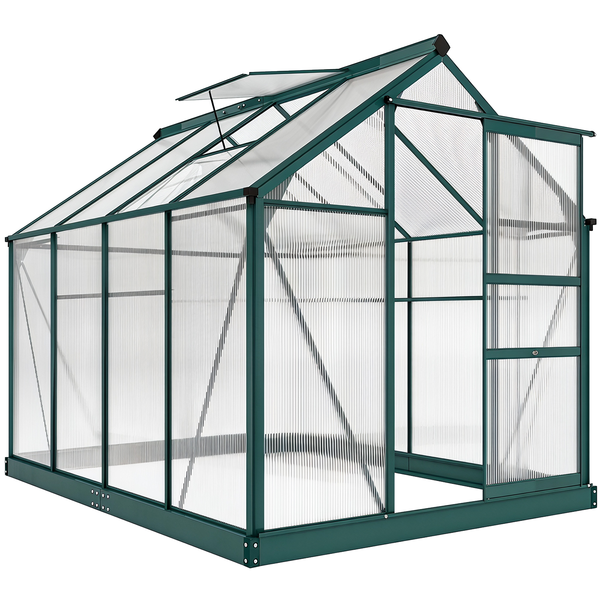 6x8 Greenhouse Polycarbonate Heavy Duty Patio Backyard, Dark Green (Drop Shipping Only, Not for Amazon)
