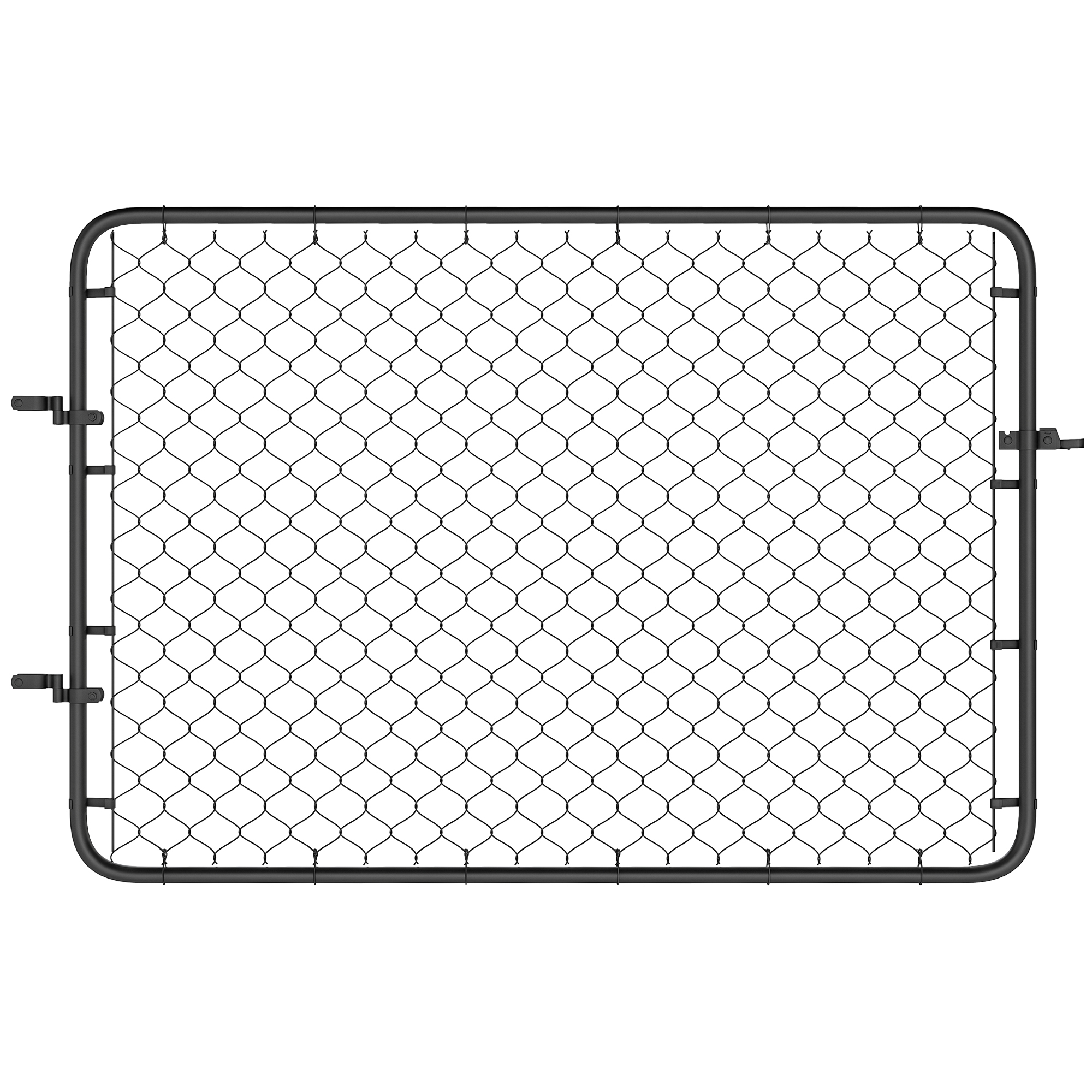Garden Gate Chain Link Fence Gate, Galvanized Steel Garden Door for Yard Entrance Way, 47.2 x 70.9 in., Silver (Drop Shipping Only, Not for Amazon)