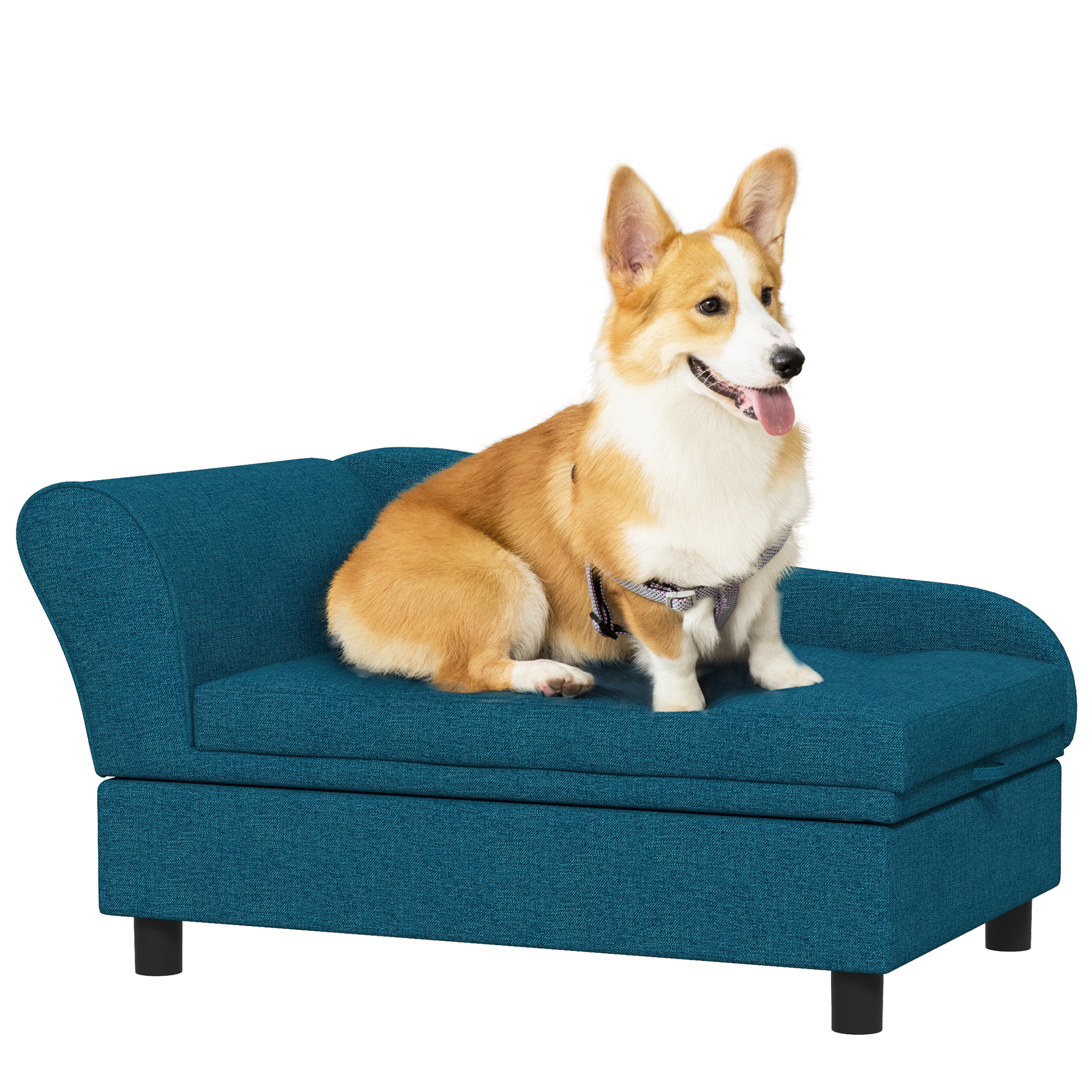 Pet Sofa Dog Sofa for Small Dogs with Storage, Gray (Drop Shipping Only, Not for Amazon)