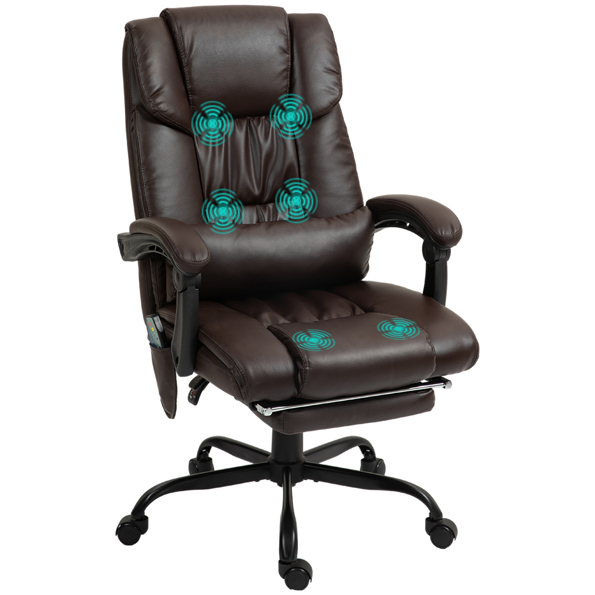 Massage Office Chair with 6 Vibrating Points, High Back Reclining Office Chair with Footrest and Remote, Pink (Drop Shipping Only, Not for Amazon)