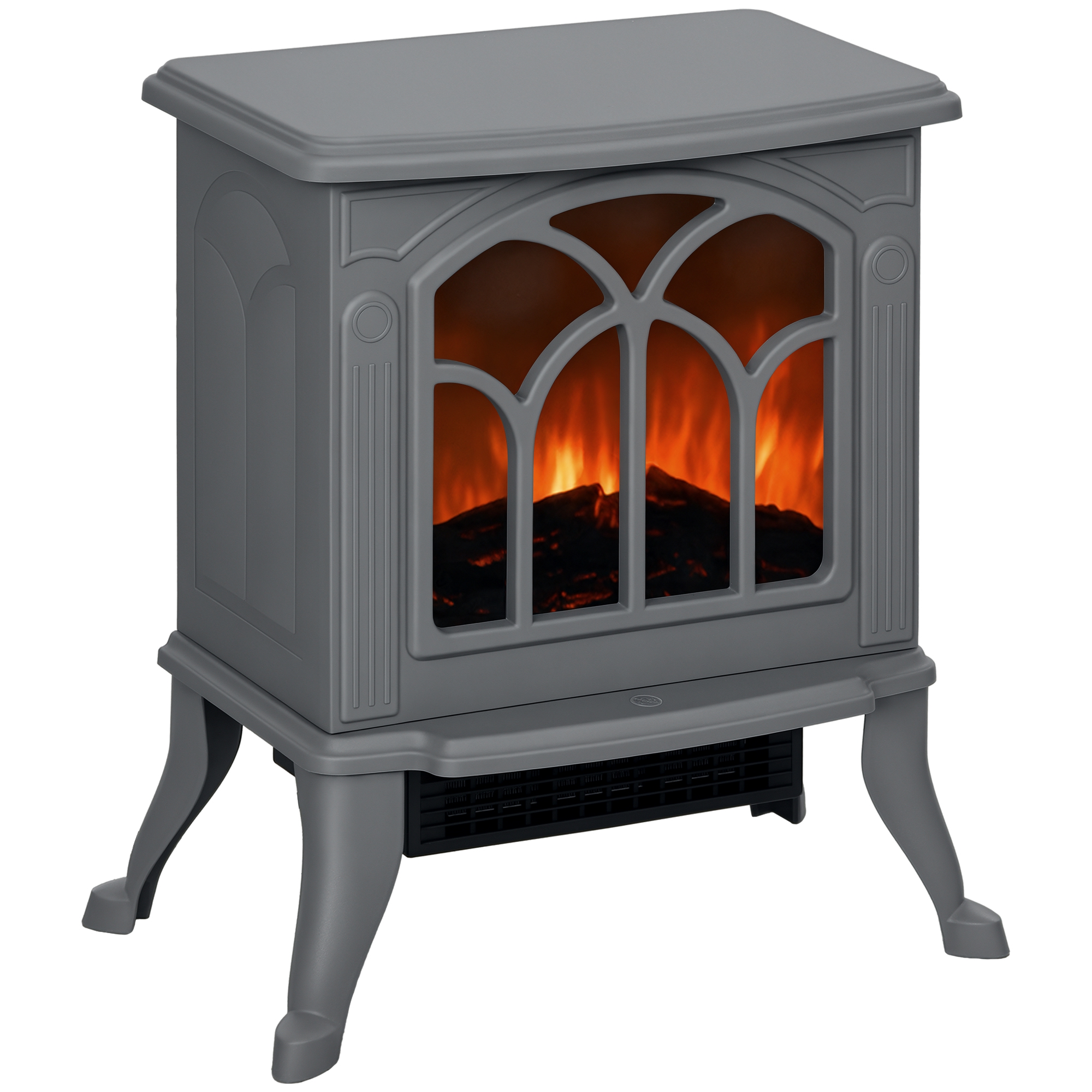 Electric Fireplace Heater, Freestanding Fireplace Stove with Realistic Logs and Flame Effect, 750W/1500W, Black (Drop Shipping Only, Not for Amazon)