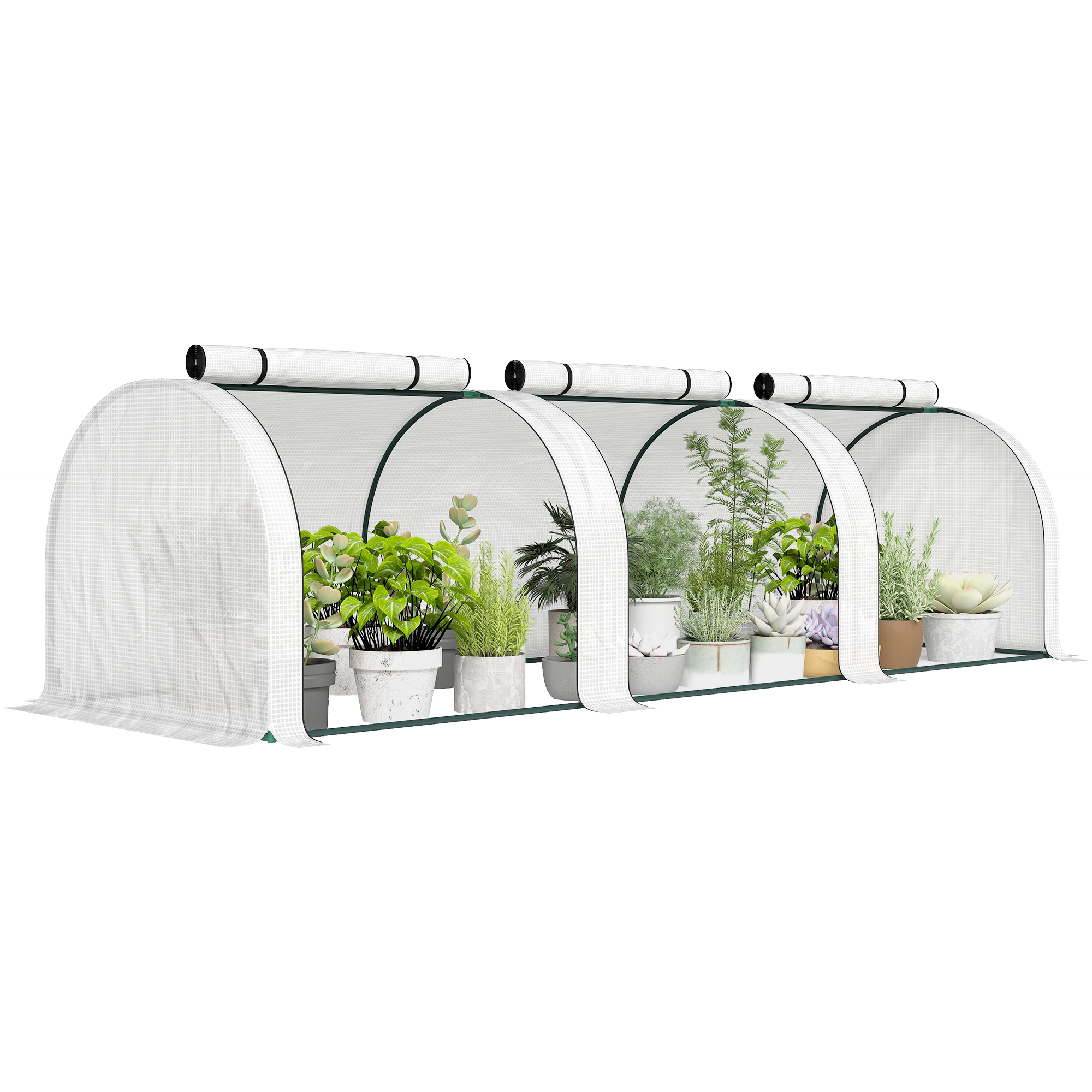 295 x 100 cm Low Tunnel Greenhouse - White (Drop Shipping Only, Not for Amazon)