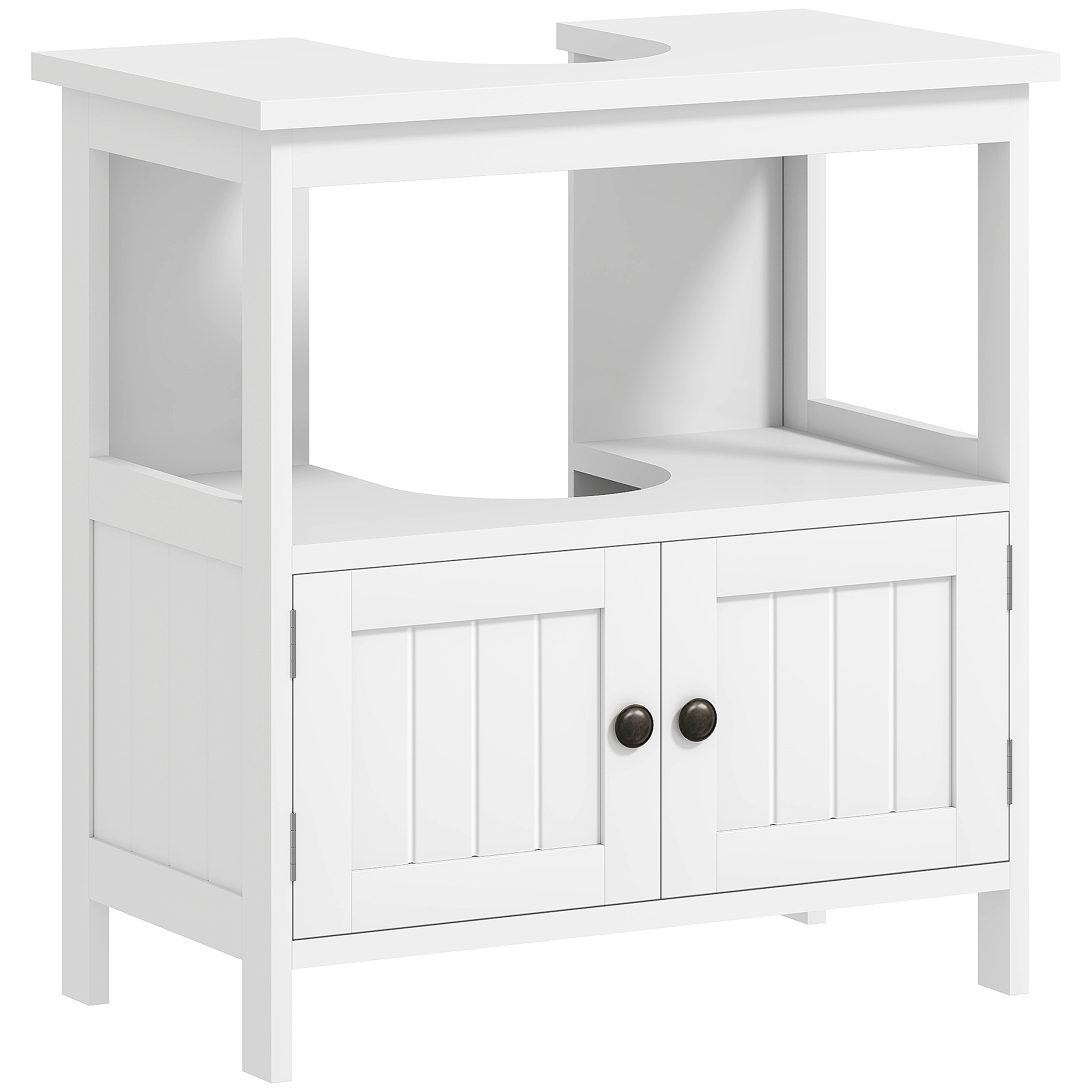 Pedestal Sink Storage Cabinet, Bathroom Under Sink Cabinet with 2 Doors and Open Shelf, Bathroom Vanity, Gray (Drop Shipping Only, Not for Amazon)