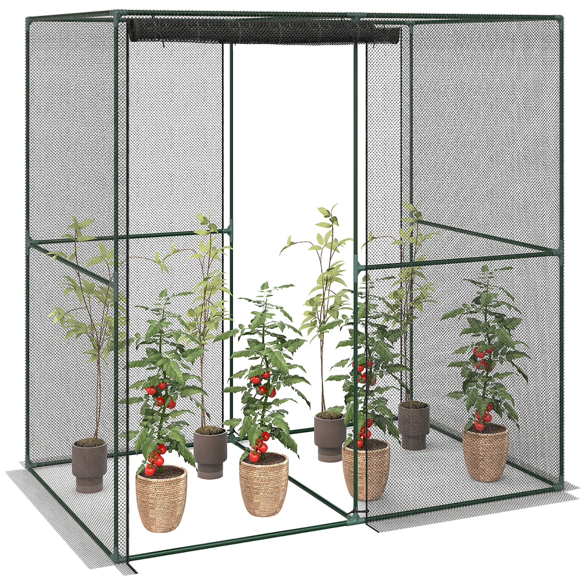 6' x 4' x 6' Crop Cage, Plant Protection Tent with Zippered Doors for Vegetable Garden, Backyard, Green (Drop Shipping Only, Not for Amazon)